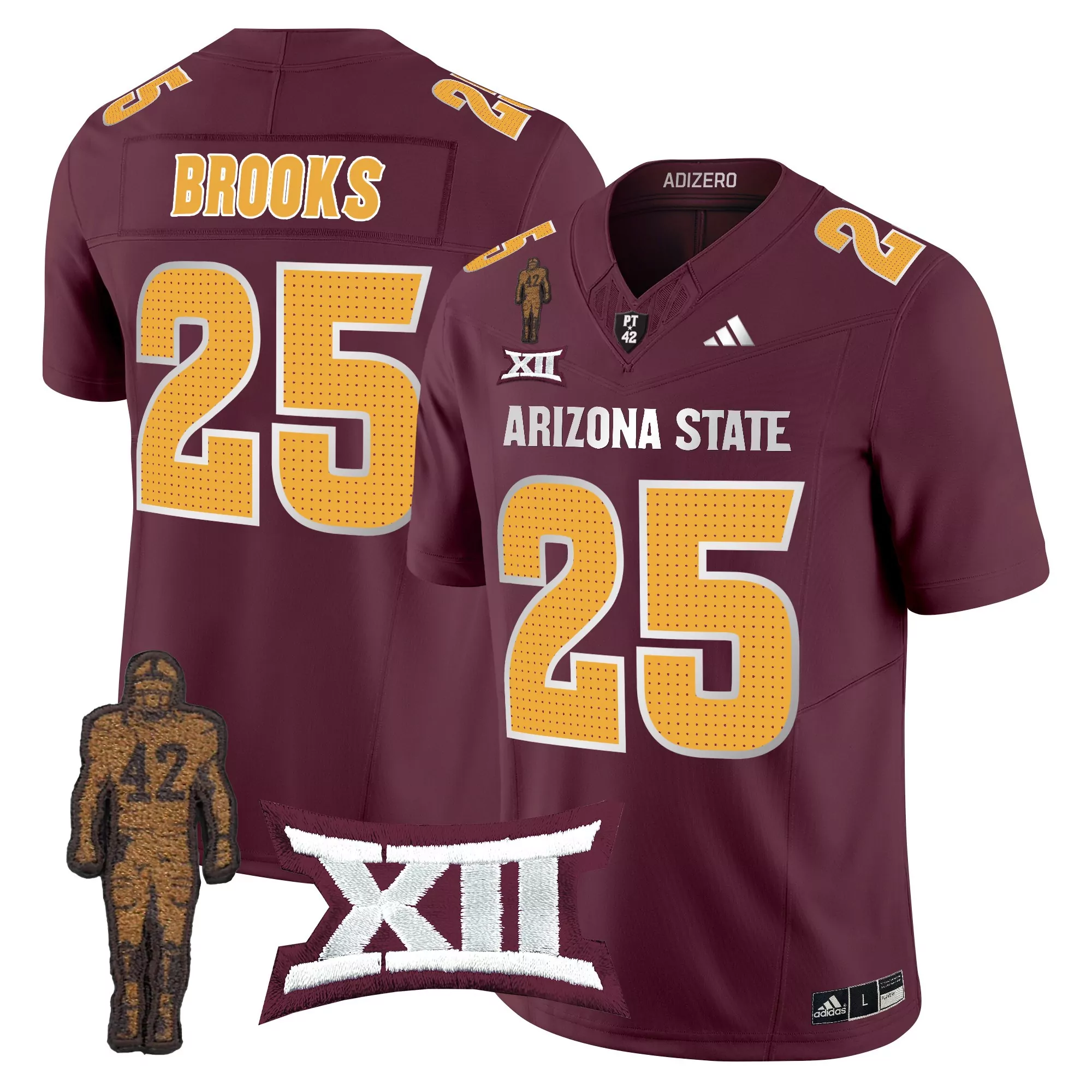 Arizona State Sun Devils Men'S Gold 2024 Stitched Name Patch Jersey Style 1