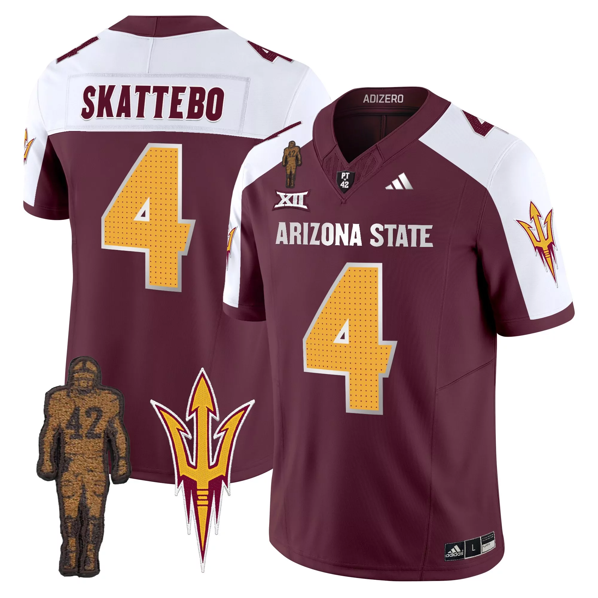 Arizona State Sun Devils Men'S Gold 2024 Stitched Name Patch Jersey Style 1
