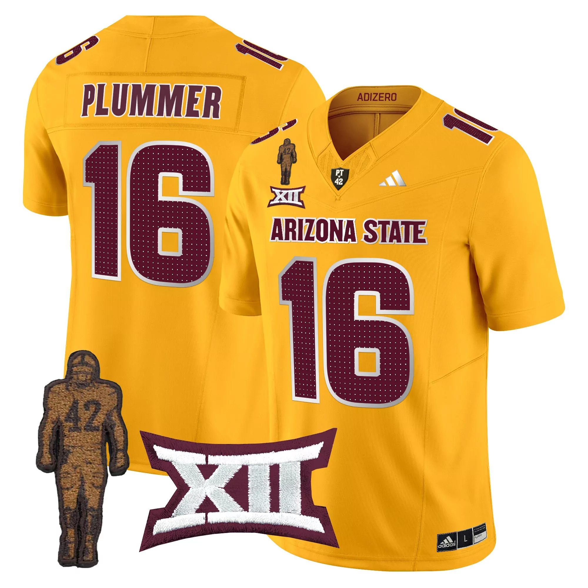 Arizona State Sun Devils Men'S Gold 2024 Stitched Name Patch Jersey Style 1
