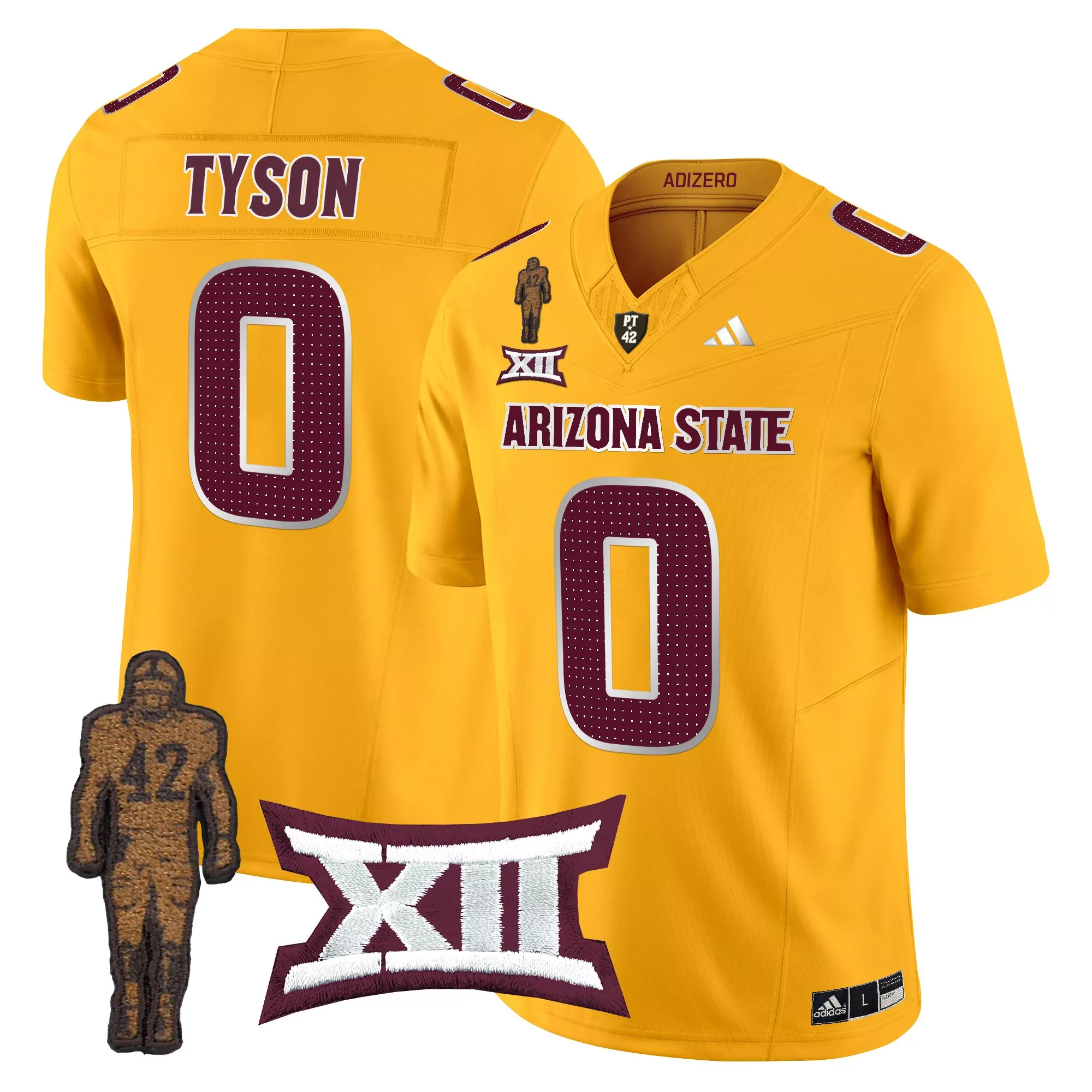 Arizona State Sun Devils Men'S Gold Stitched Jersey Name Patch 2024 Trump 47