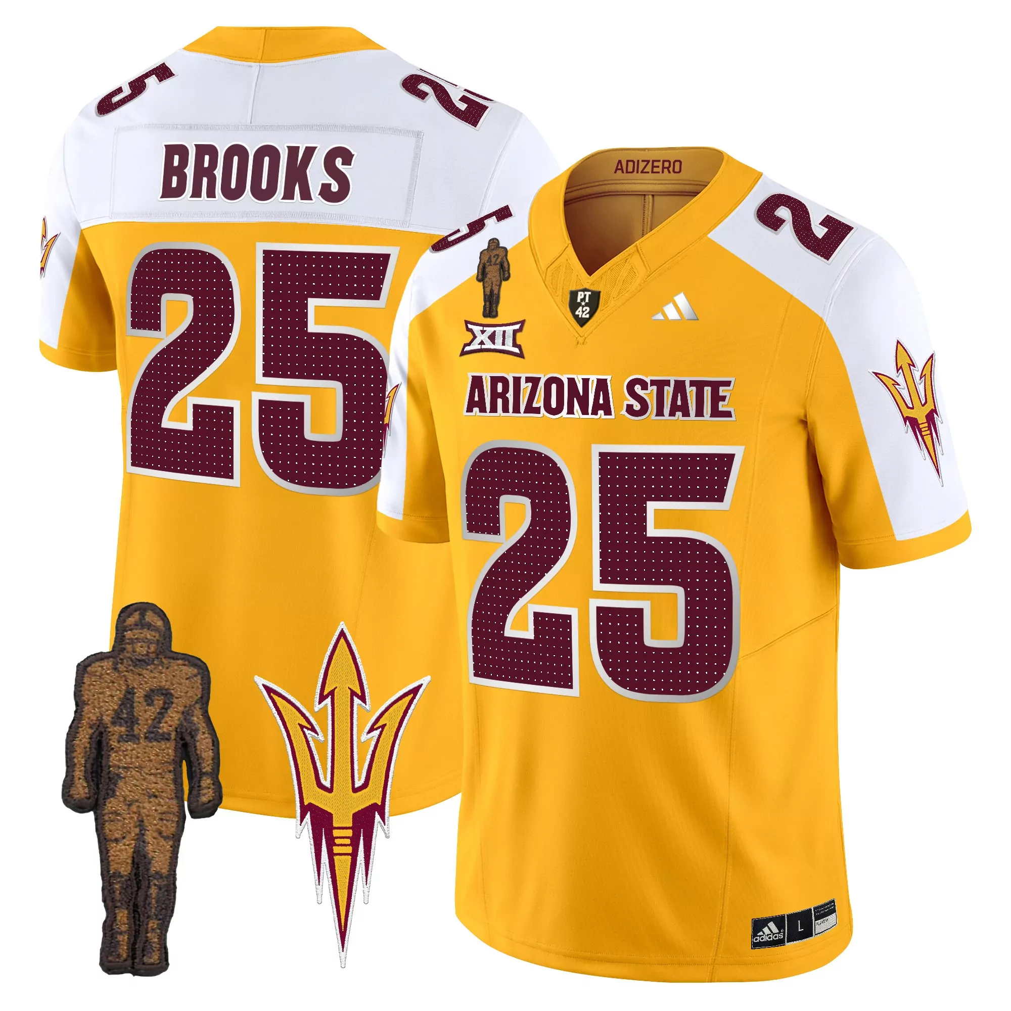 Arizona State Sun Devils Men'S Gold Stitched Jersey Name Patch 2024 Trump 47