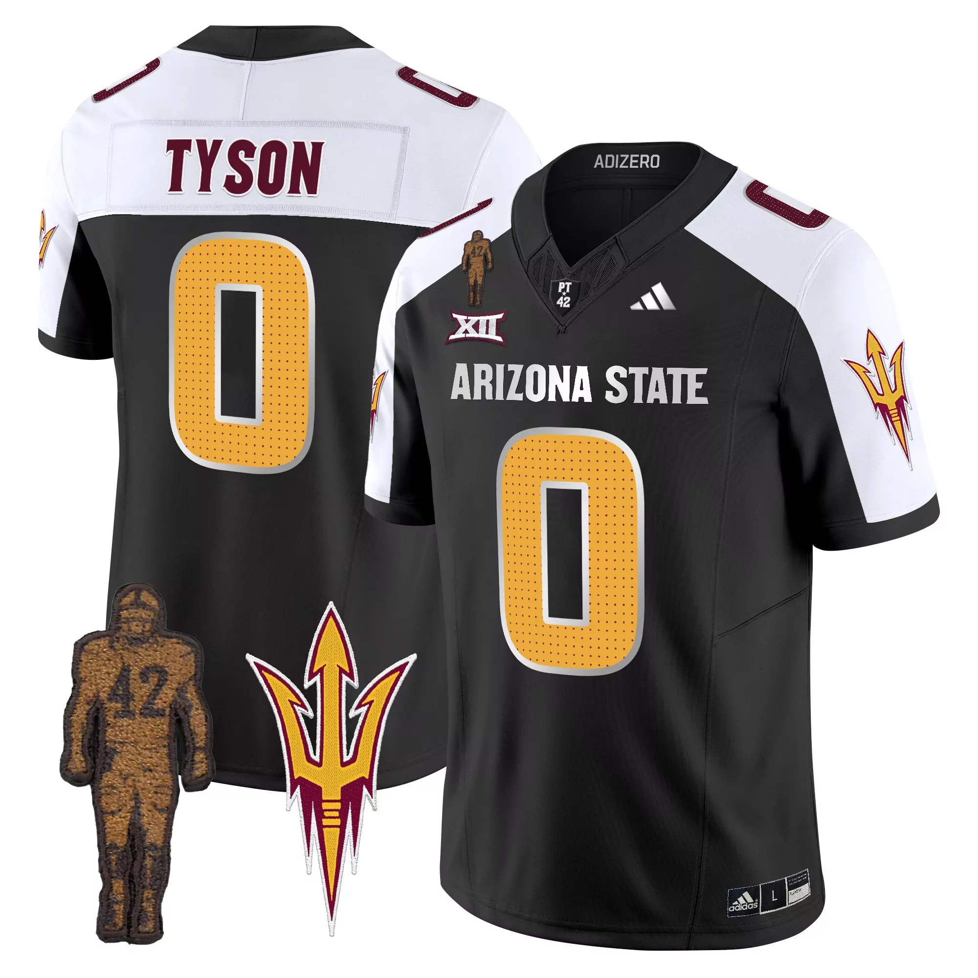 Arizona State Sun Devils Men'S Yellow Stitched Jersey Name Patch 2024 1