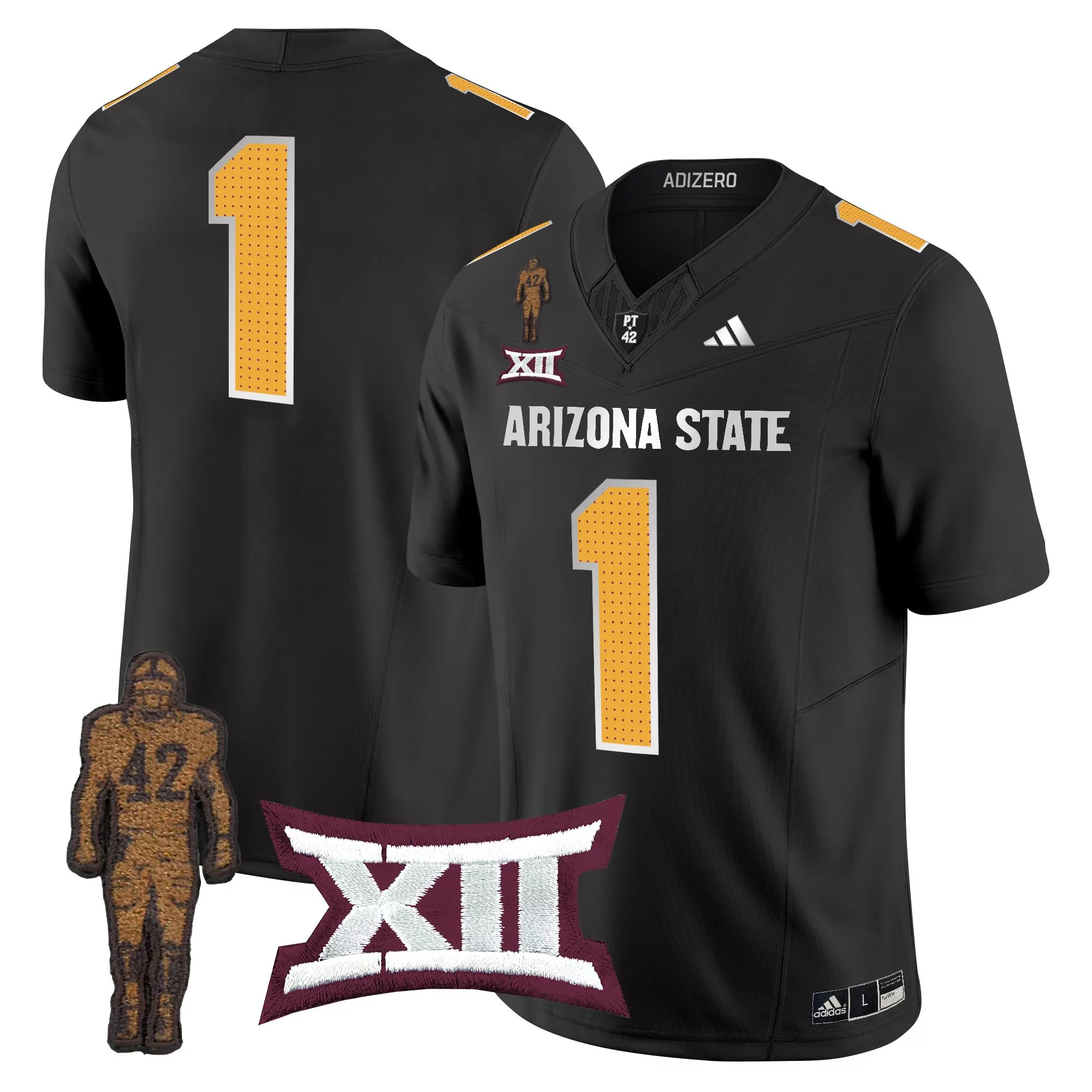 Arizona State Sun Devils White Stitched Jersey With Xii Patch 2025 Your Name 00 Men'S Style