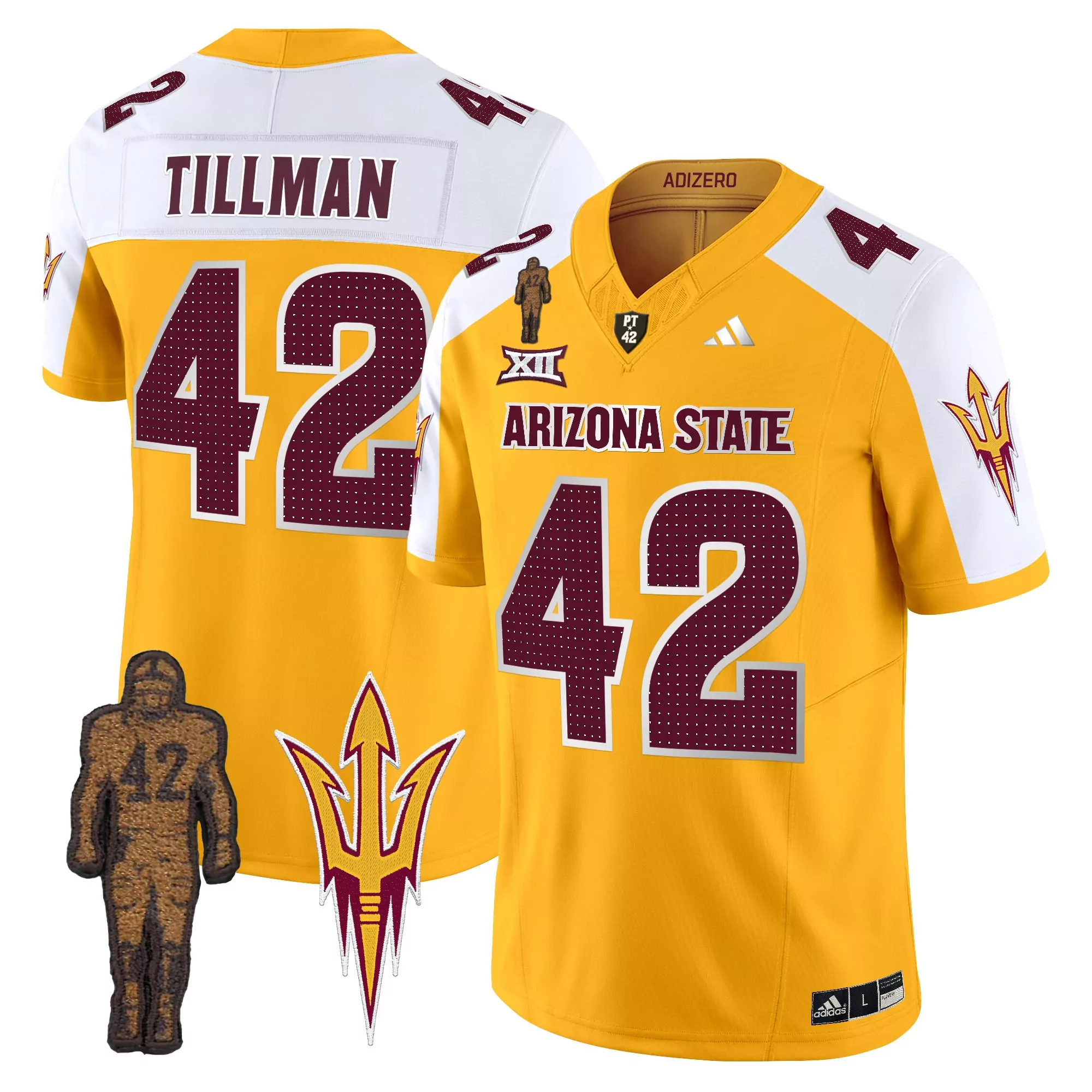 Arizona State Sun Devils Yellow Stitched Jersey Name Patch 2024 Decarlos Brooks 25 Men'S