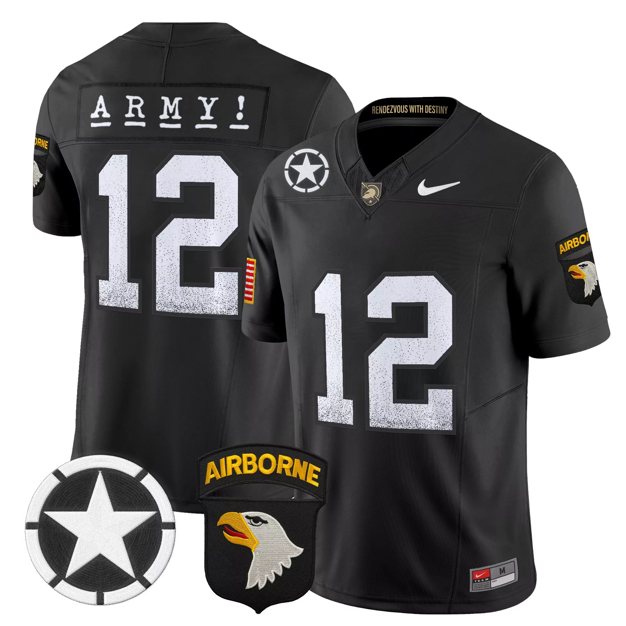Army 12 Men'S Stitched Jersey With Name Patch Gold 2025