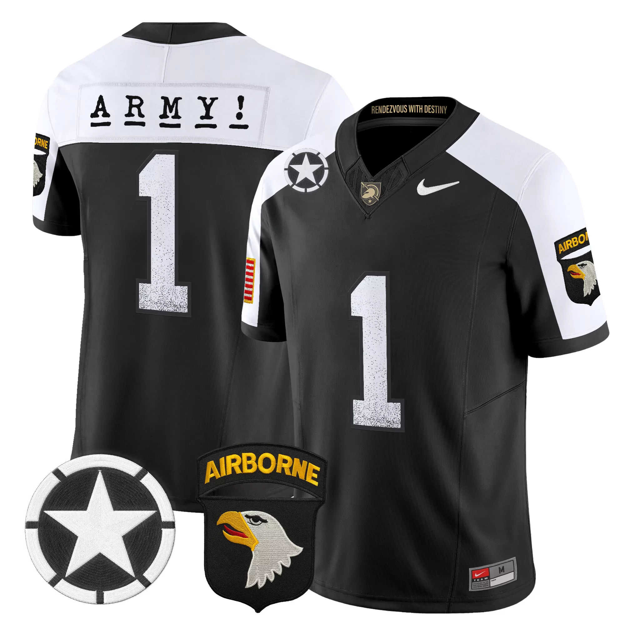 Army Airborne 00 Men'S Stitched Jersey Gold With Name Patch 2025