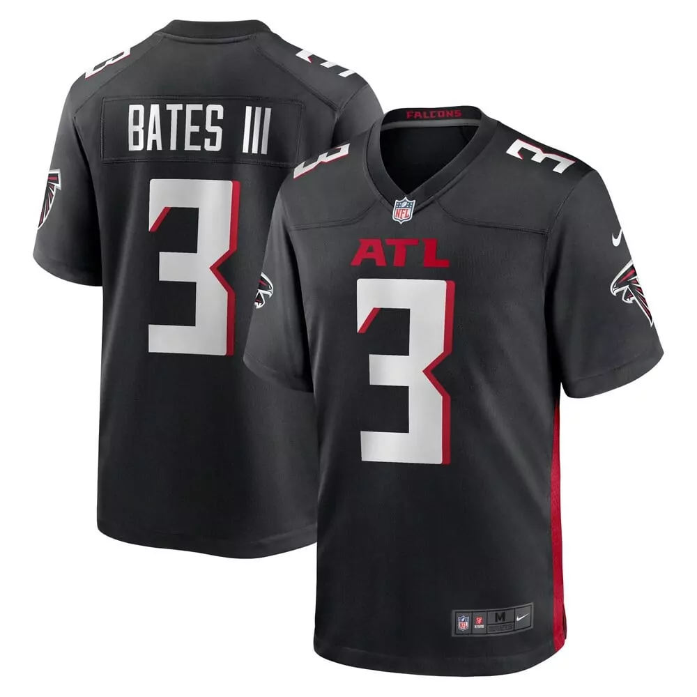 Bates III 3 Atlanta Falcons Red Stitched Jersey | Men's Style with Name Patch 2023 | Essential Fan Gear for Game Day | For Men, Women & Youth