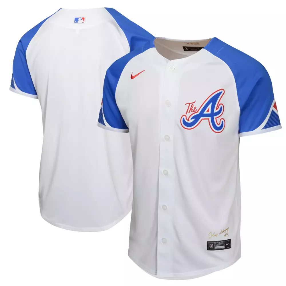 atlanta braves white blue jersey 2023 men s all stitched vapor jersey