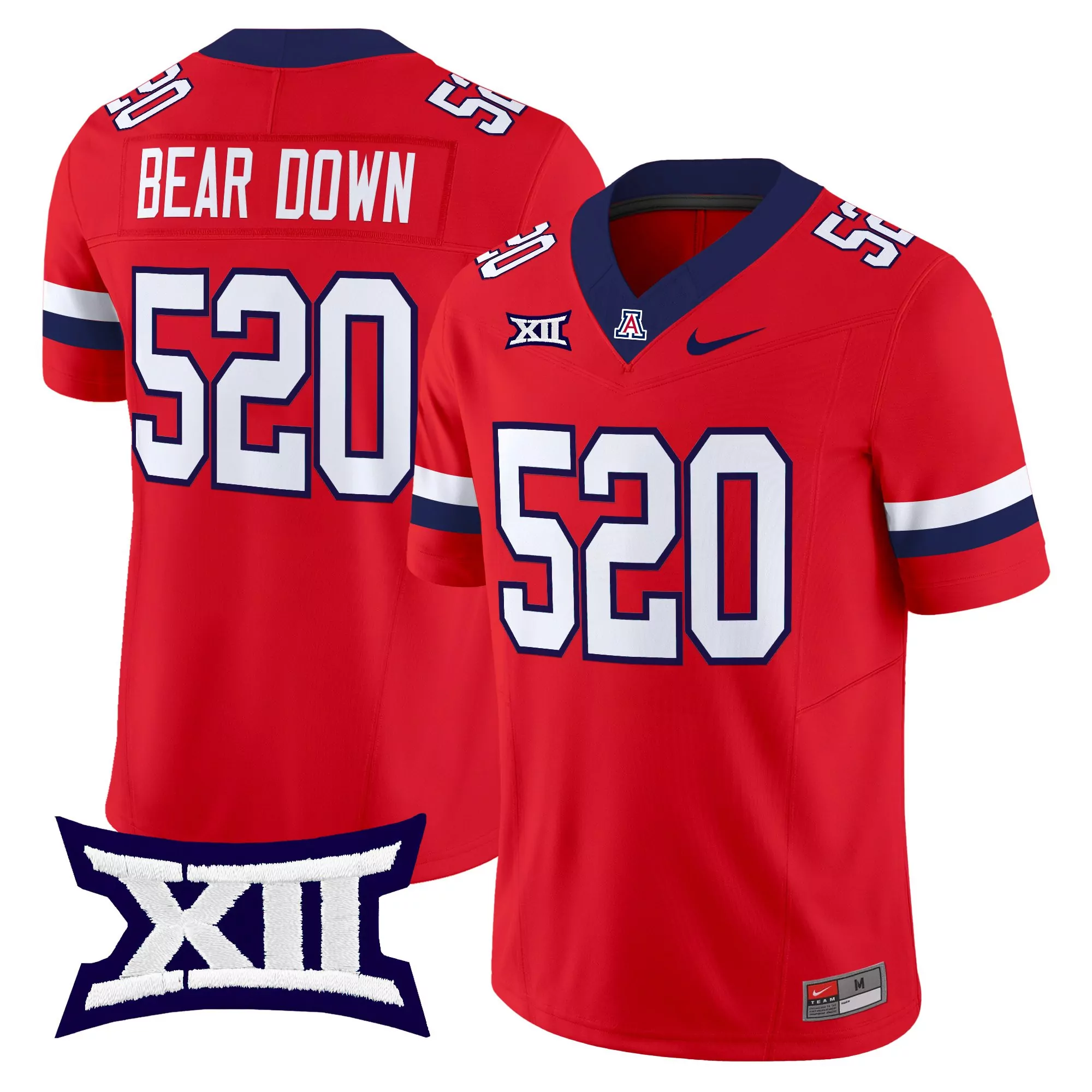 bear down 520 men s white vapor jersey all stitched xii embroidered patch 2025 arizona wildcats