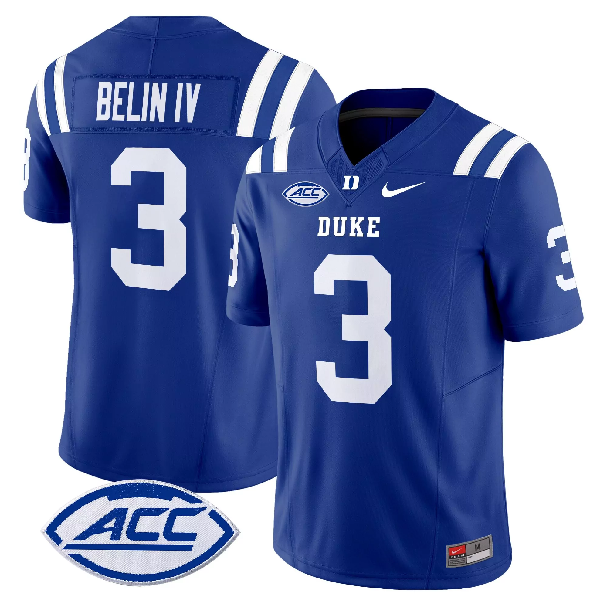 belin iv 3 men s duke blue devils white vapor jersey all stitched acc patch 2025