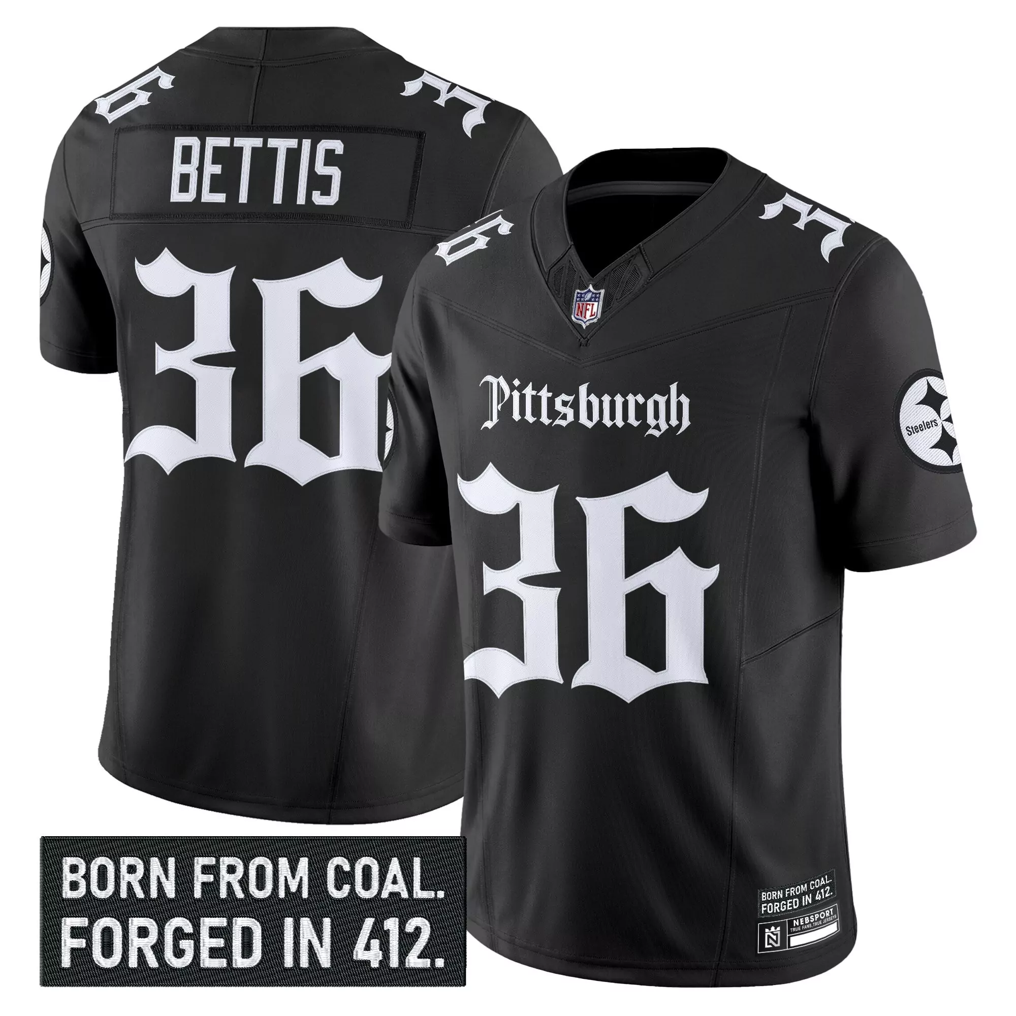 bettis 36 men s vapor stitched jersey pittsburgh steelers black gold super bowl ix patch 2023