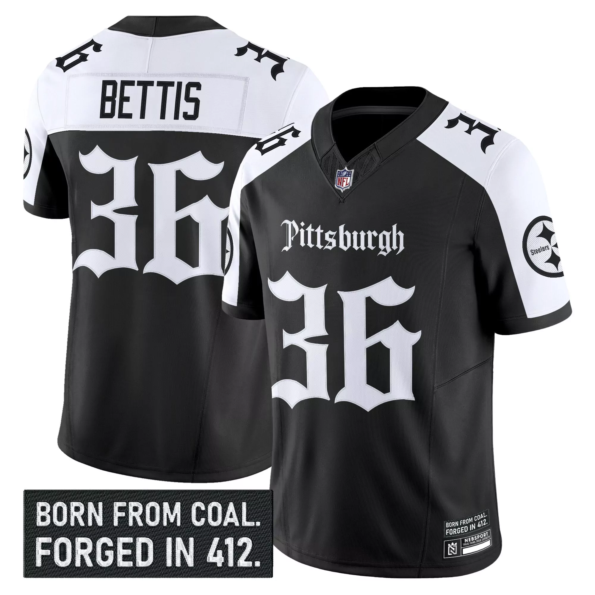 bettis 36 men s vapor stitched jersey pittsburgh steelers black gold super bowl ix patch 2023