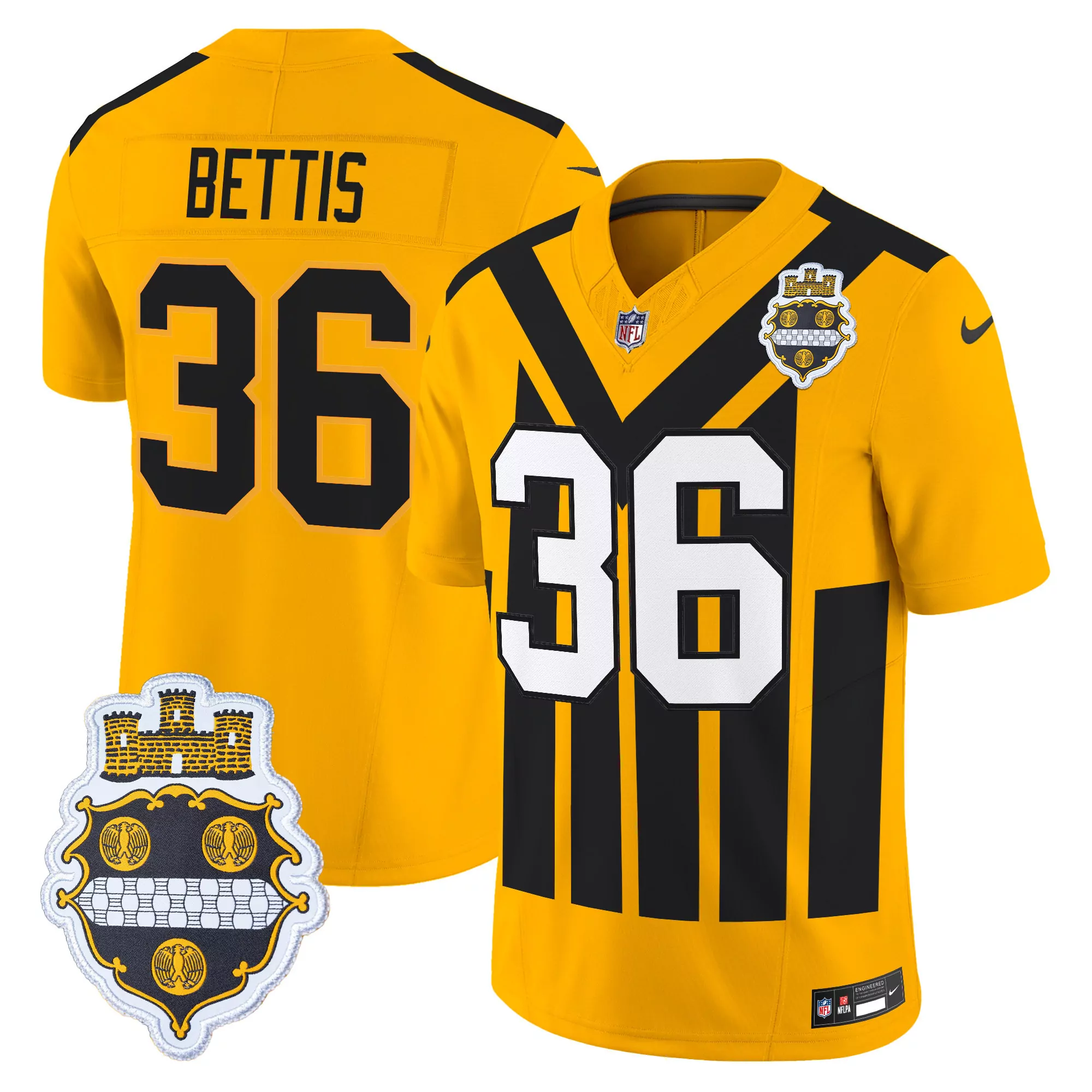 Bettis 36 Men'S Stitched Jersey Pittsburgh Steelers White 2023 Born From Coal Edition