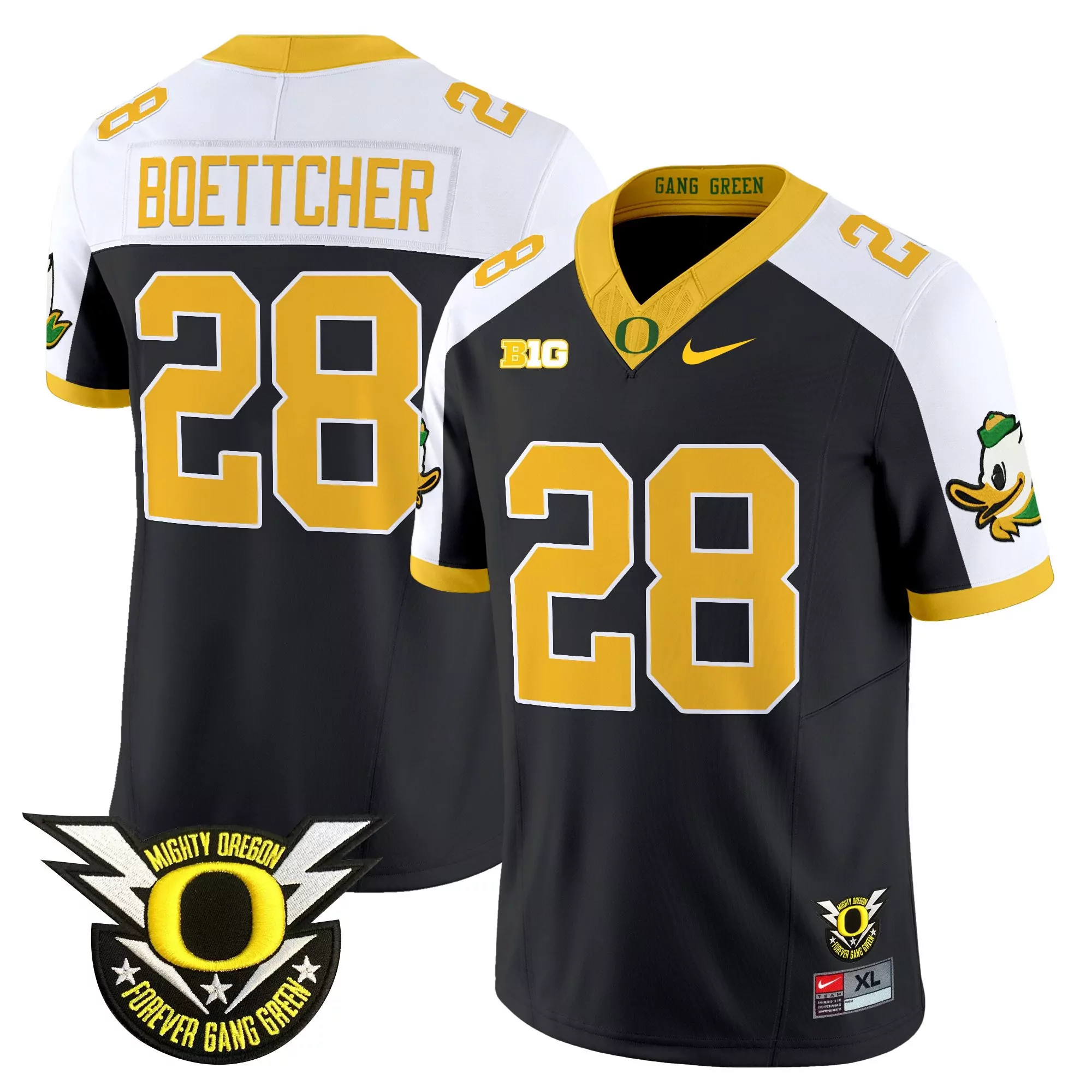 Boettcher 28 Men'S Oregon Ducks 2025 All Stitched Gang Green Jersey With Name Patch