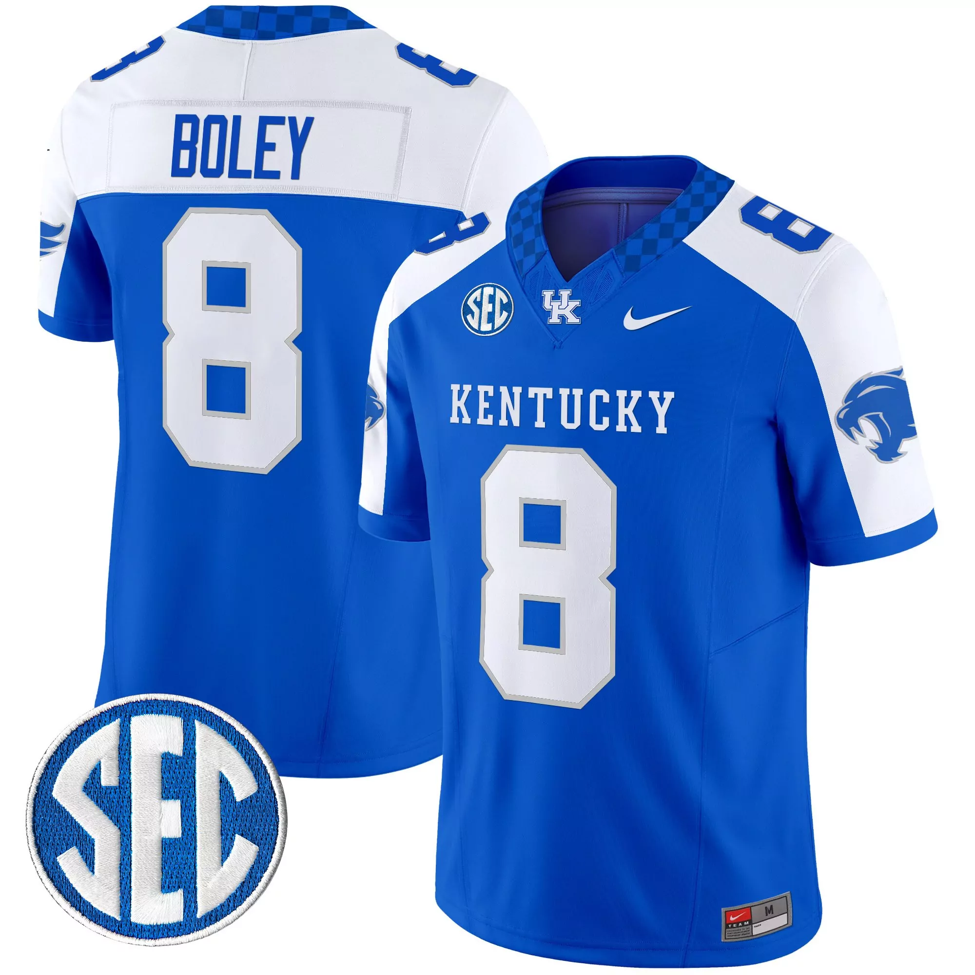 Boley 8 Men'S Stitched Jersey Kentucky Wildcats Blue Sec 2025 Name Patch