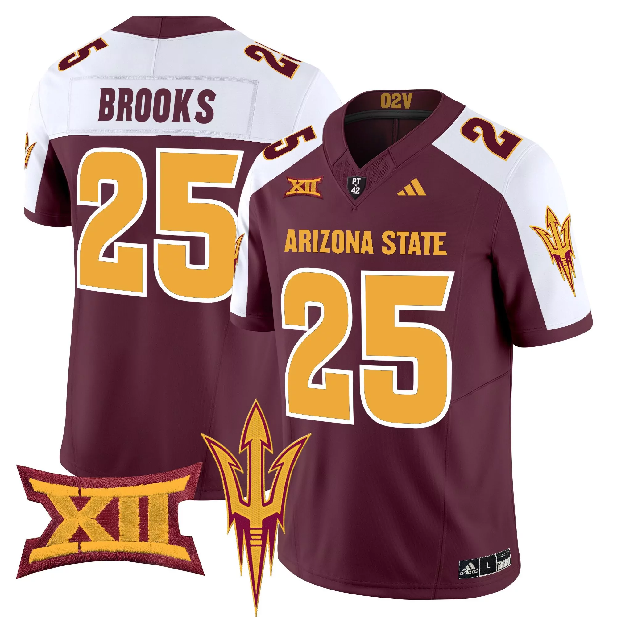 brooks 25 men s arizona state sun devils maroon vapor limited stitched jersey 2025 xii patch