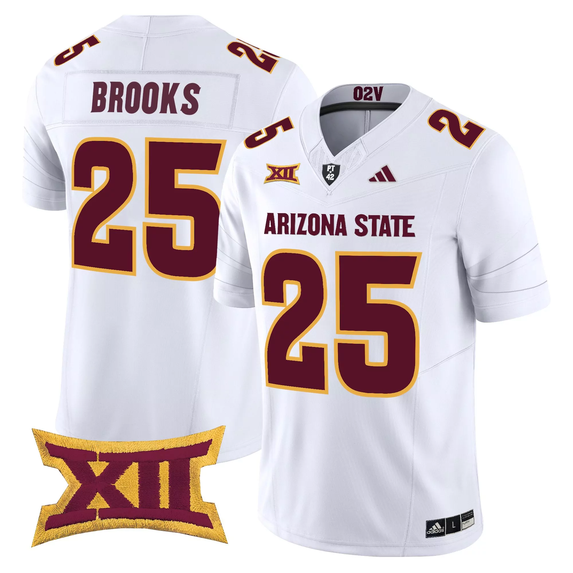 Brooks 25 Men'S Arizona State Sun Devils Maroon Stitched Jersey With Xii Patch 2025