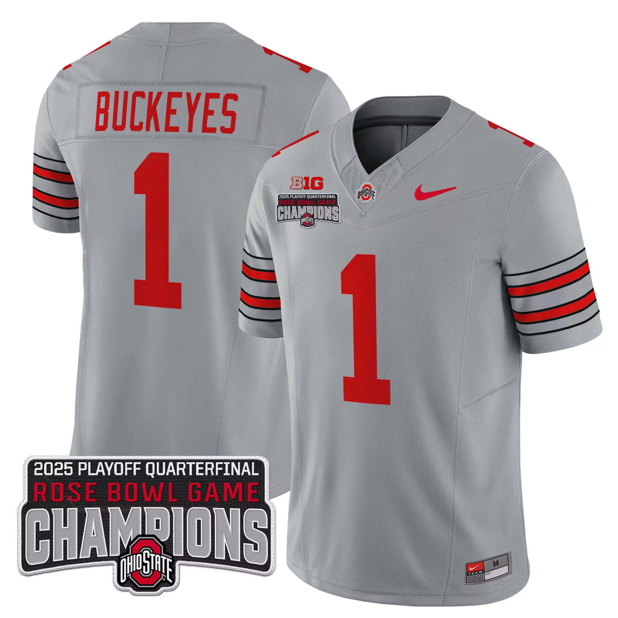 Buckeyes 1 Men'S Stitched Jersey Black National Champions 2025 Name Patch 1