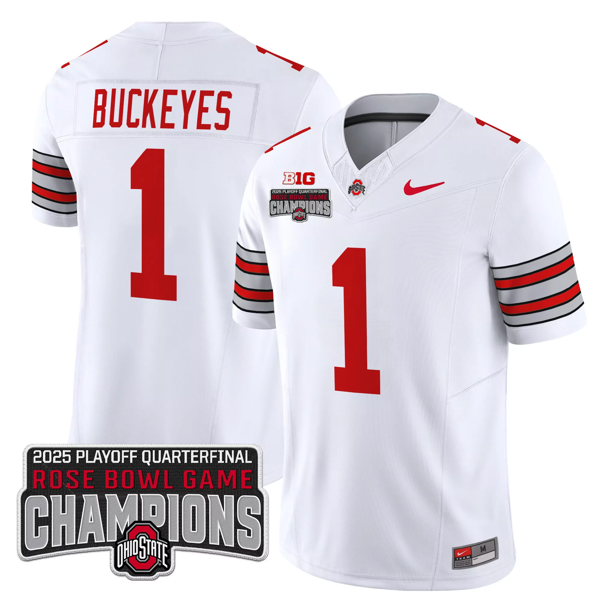 Buckeyes 1 Men'S Stitched Jersey Red Rose Bowl Champions Edition 2025