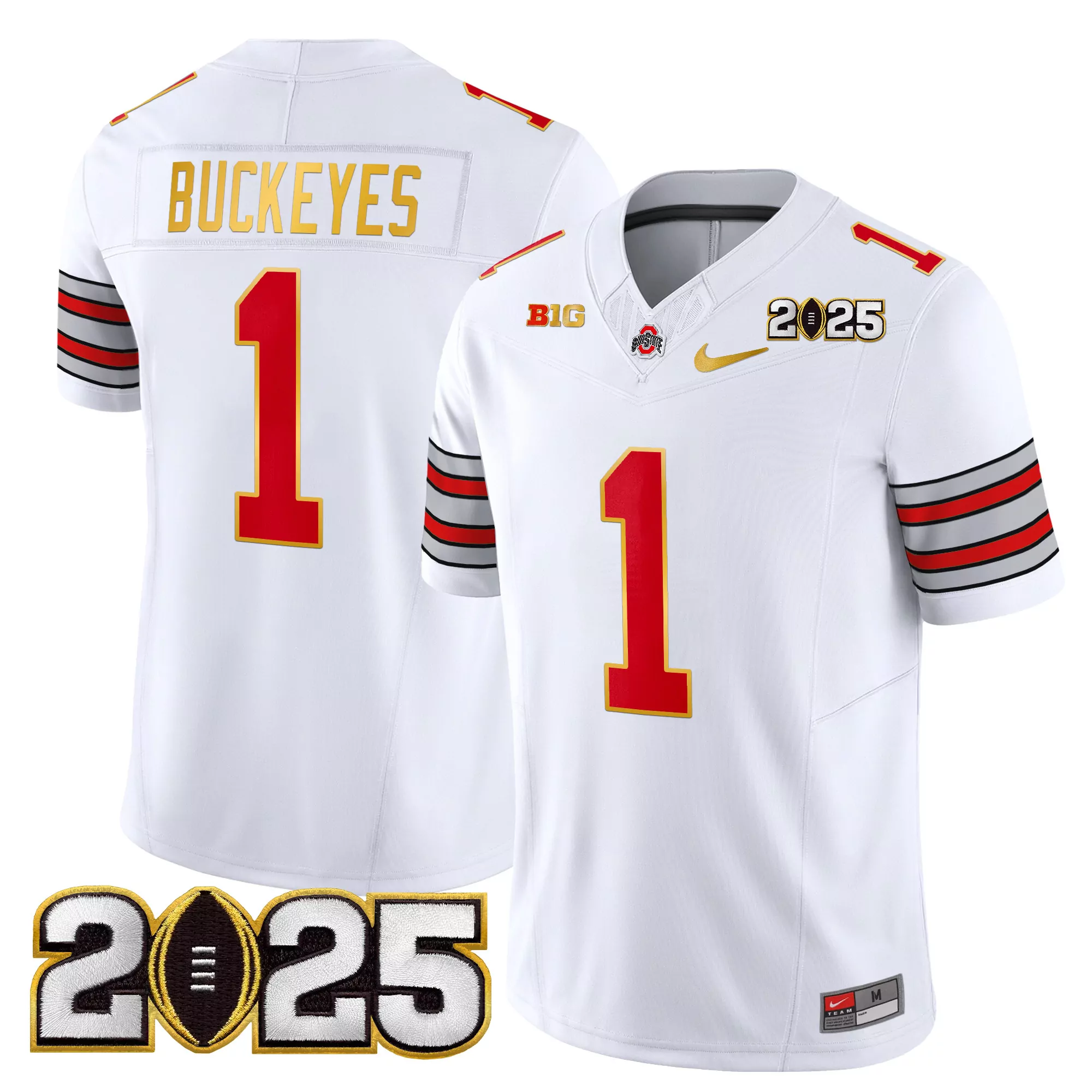 Buckeyes 1 Men'S Stitched Jersey Red Rose Bowl Champions Edition 2025