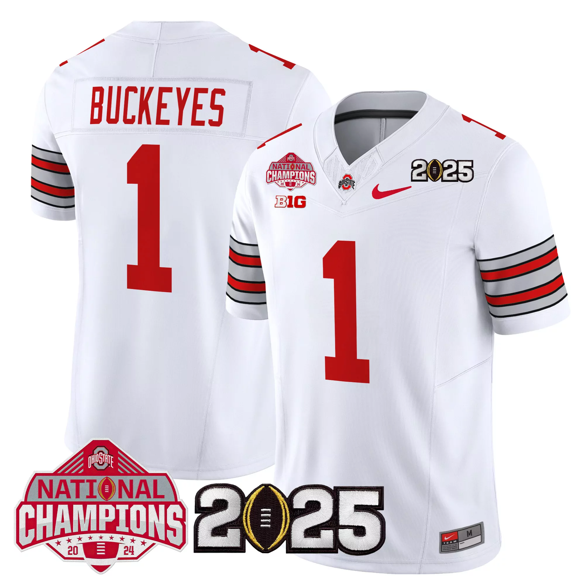 Buckeyes 1 Men'S Stitched Jersey Red Rose Bowl Champions Edition 2025