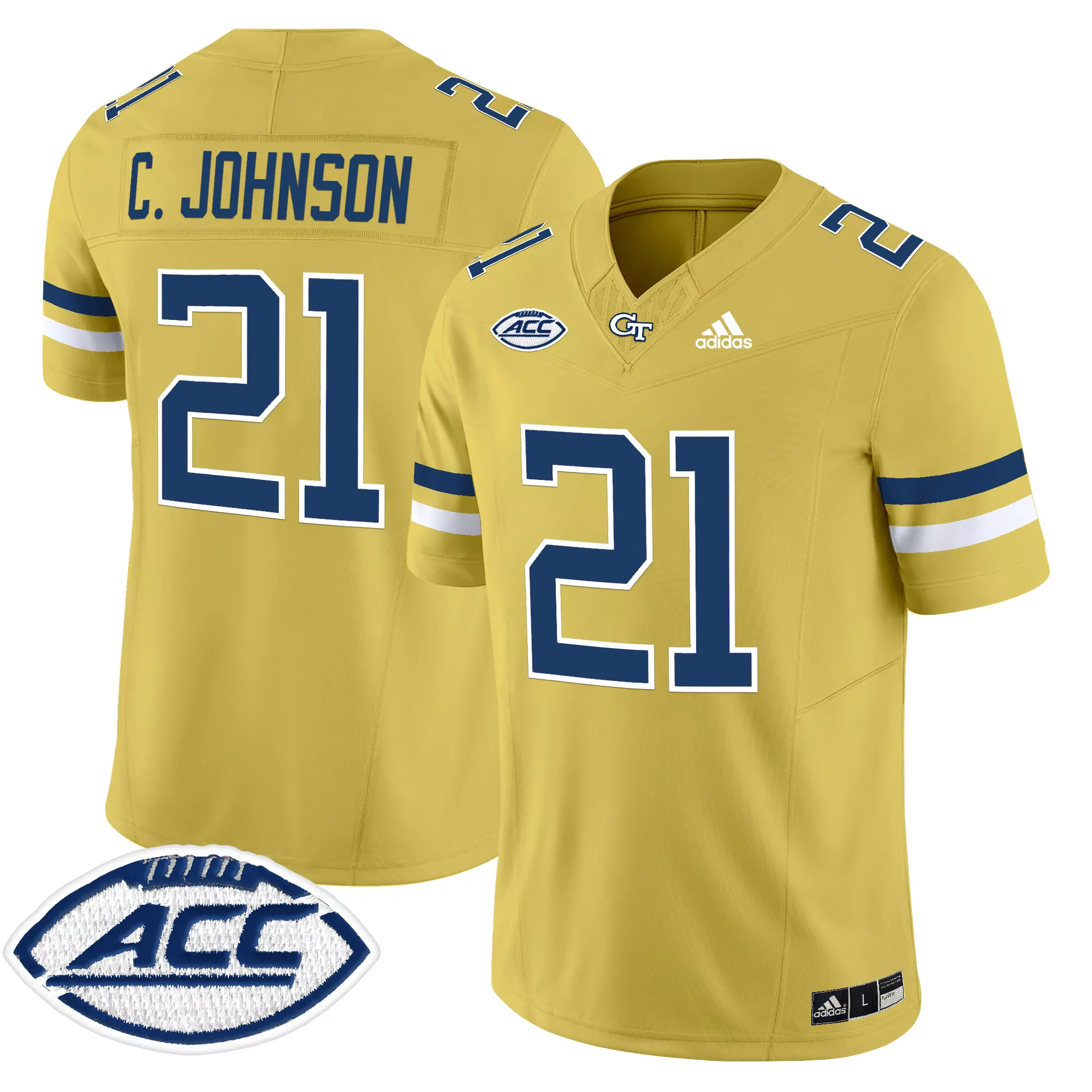 22 georgia tech yellow jackets adidas swingman jersey gray