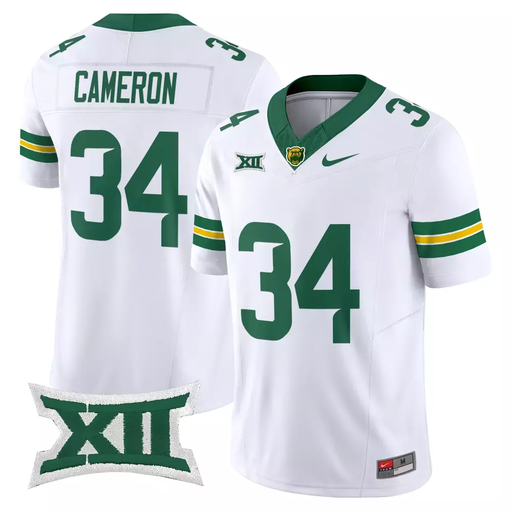cameron 34 men s vapor jersey baylor bears yellow 2025 limited edition embroidered xii patch