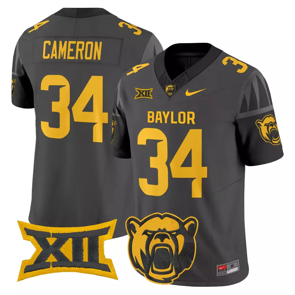 Cameron 34 Men'S Stitched Jersey Baylor Bears 2025 Green Xii Patch