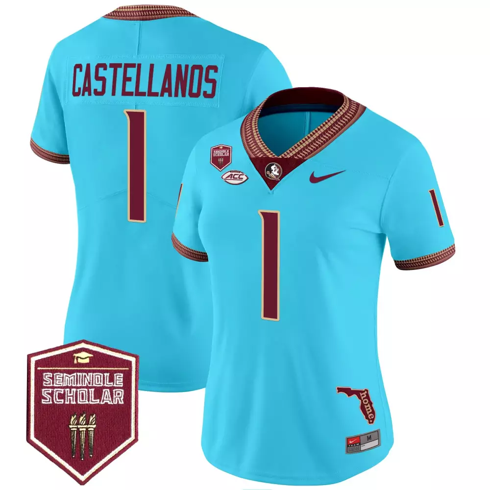 Castellanos 1 Women'S Stitched Jersey Black Florida State Seminoles Seminole Scholar 2025