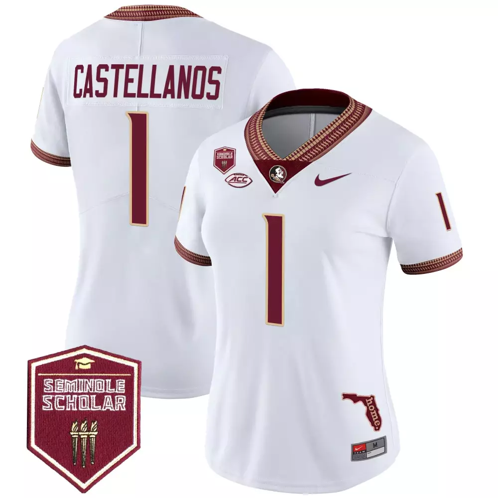 Castellanos 1 Women'S Stitched Jersey Black Florida State Seminoles Seminole Scholar 2025