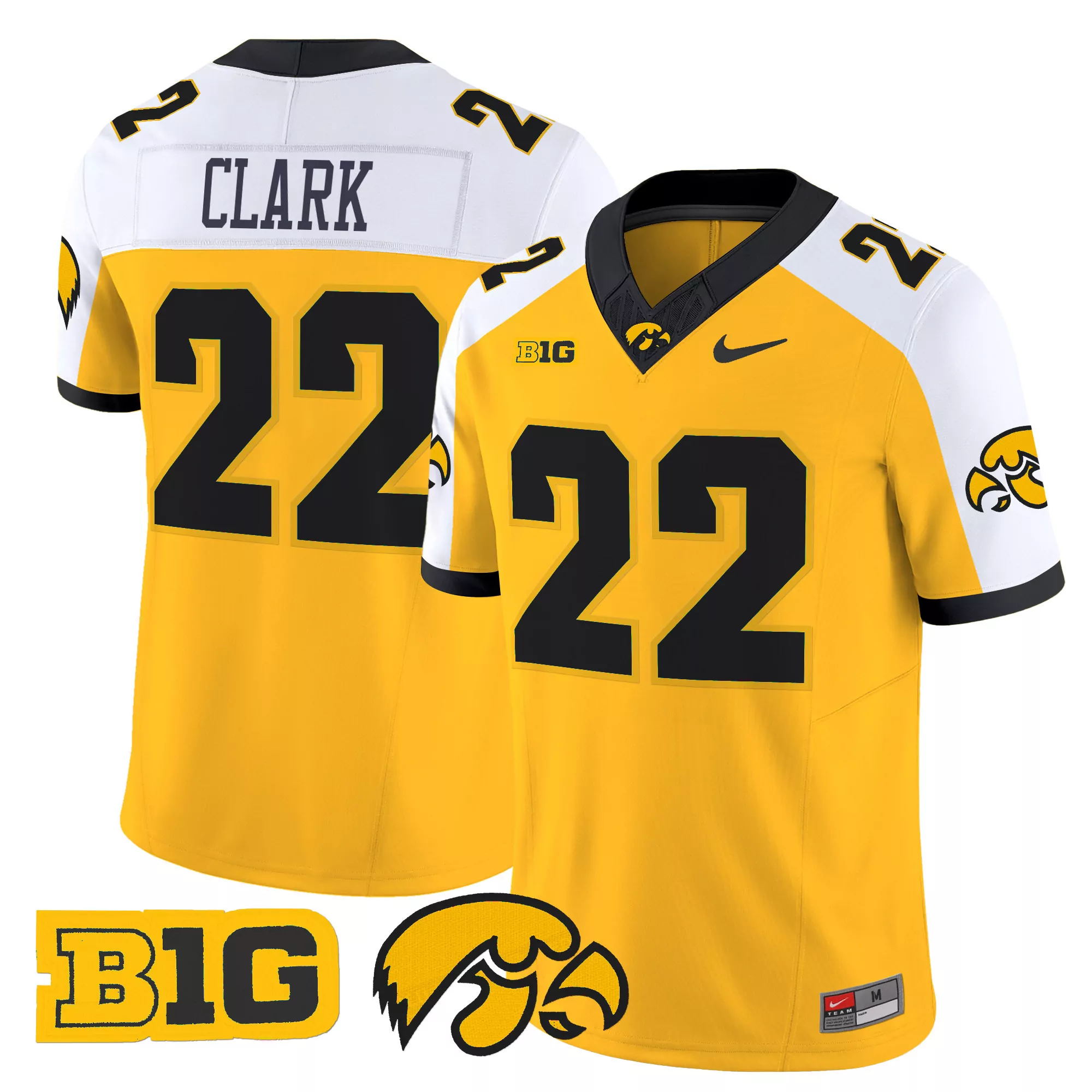 clark 22 men s iowa hawkeyes black vapor jersey all stitched embroidered patch 2025