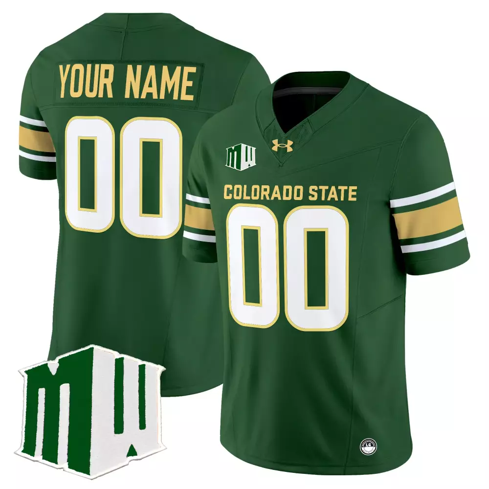 Colorado State Rams Green All Stitched Youth Jersey | 2024 Name Patch Fashion Fan Gear | For Men, Women & Youth