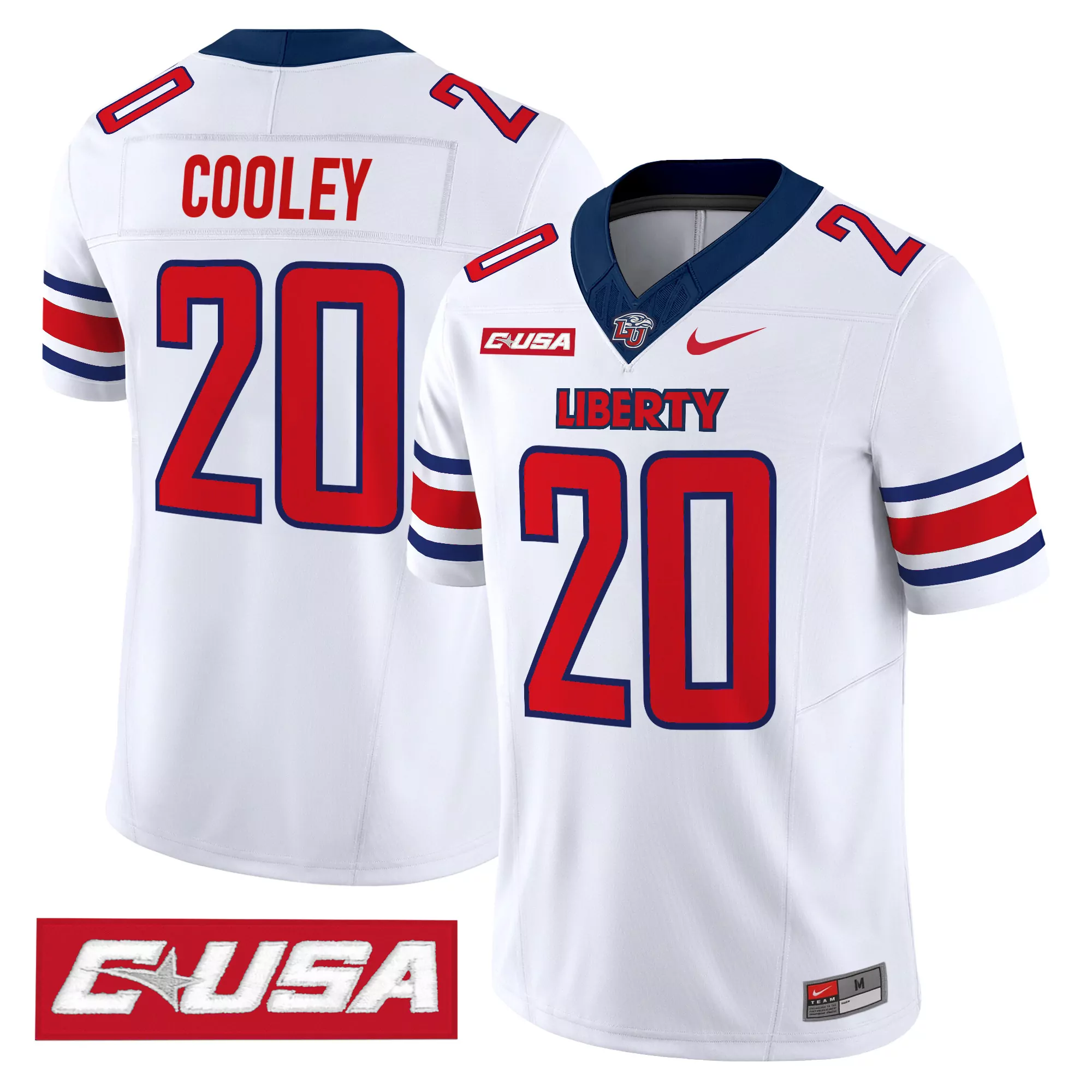 Cooley 20 Men'S Liberty Flames 2024 Navy All Stitched Jersey Name Patch 1