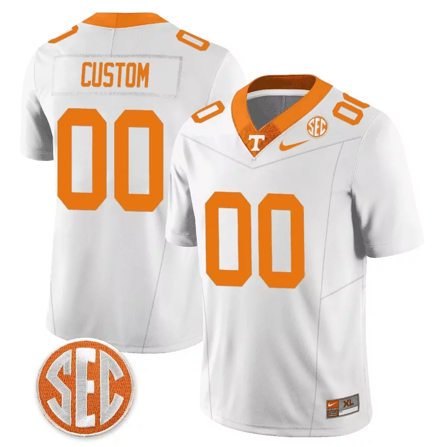 custom 00 tennessee volunteers white all stitched vapor jersey sec edition