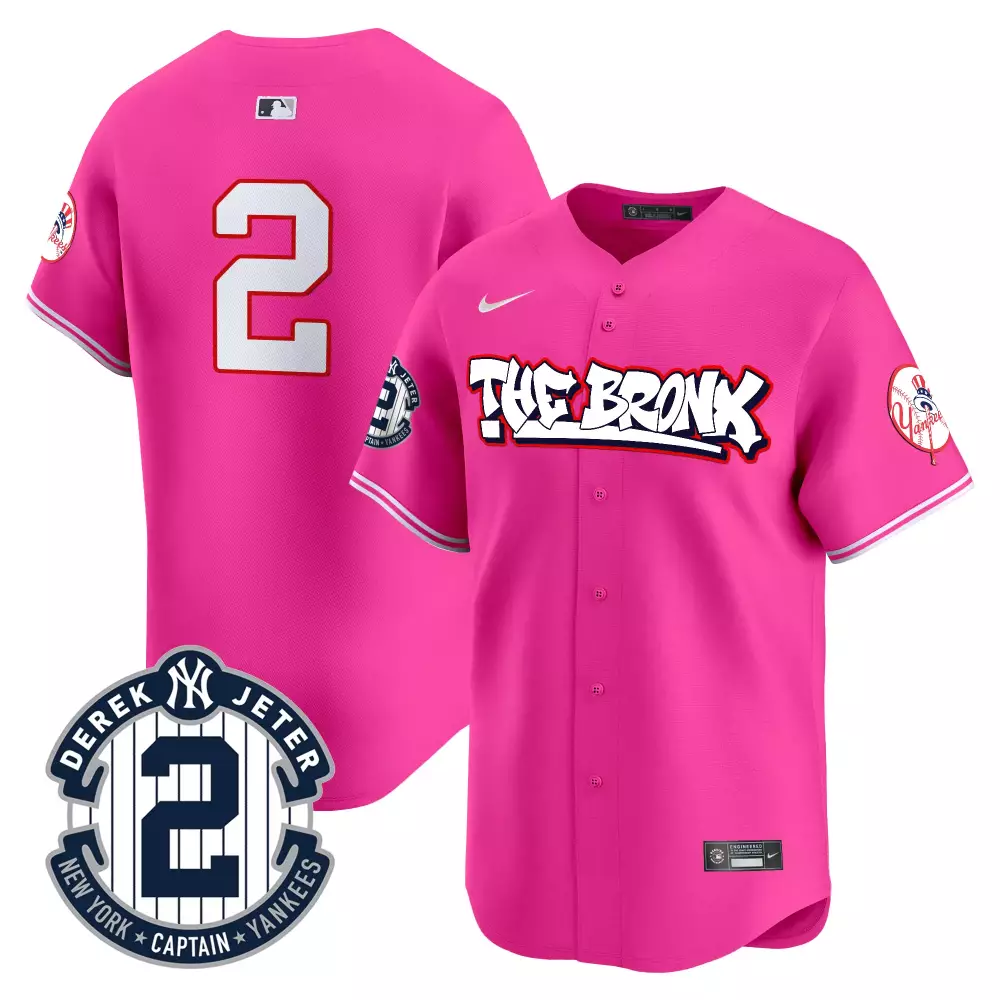 Derek Jeter 2 New York Yankees Cream Stitched Jersey | 2023 Name Patch | The Bronx Edition | For Men, Women & Youth