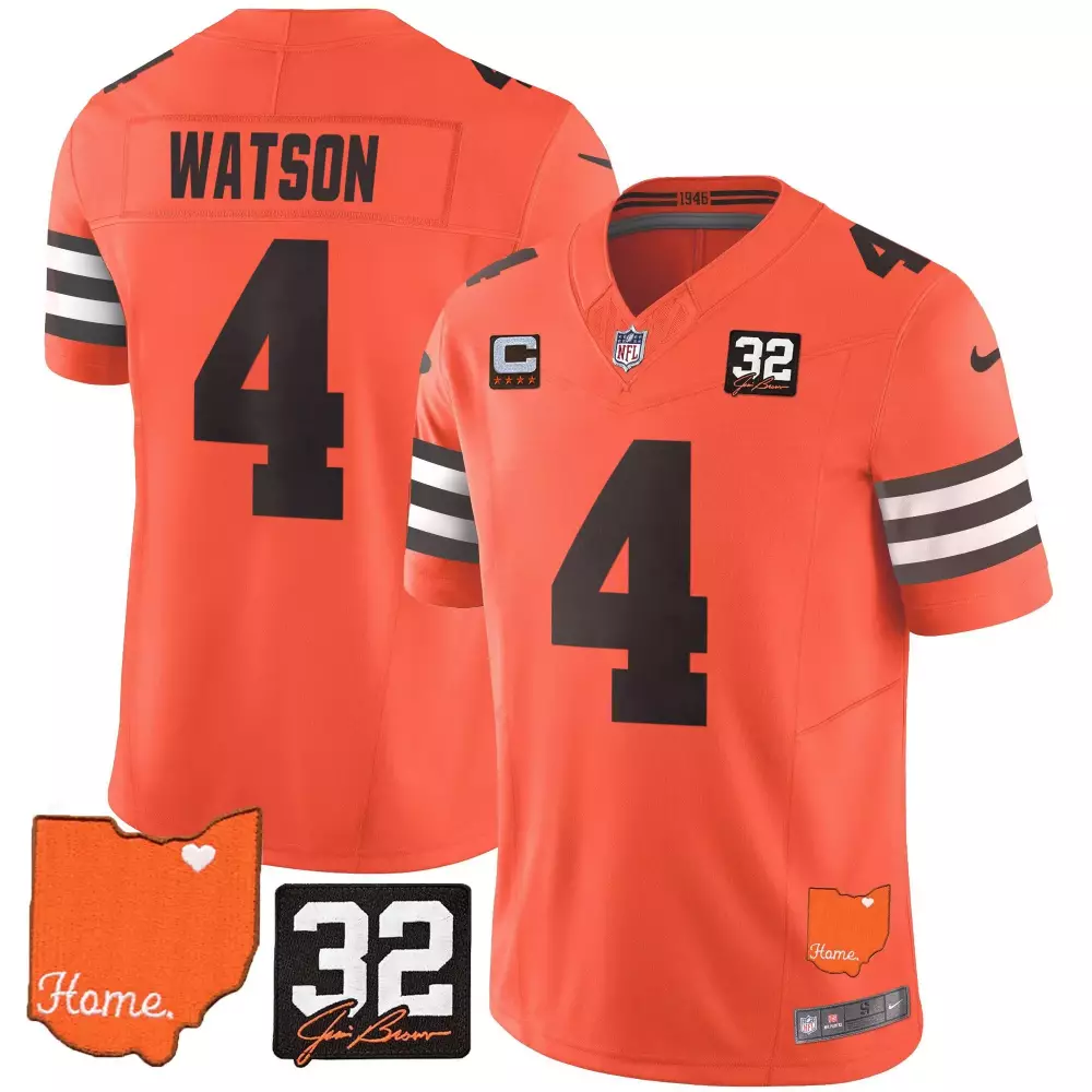 Deshaun Watson 4 Cleveland Browns 2023 Stitched Vapor Jersey | White Home Edition | Fan Gear for Men, Women & Youth