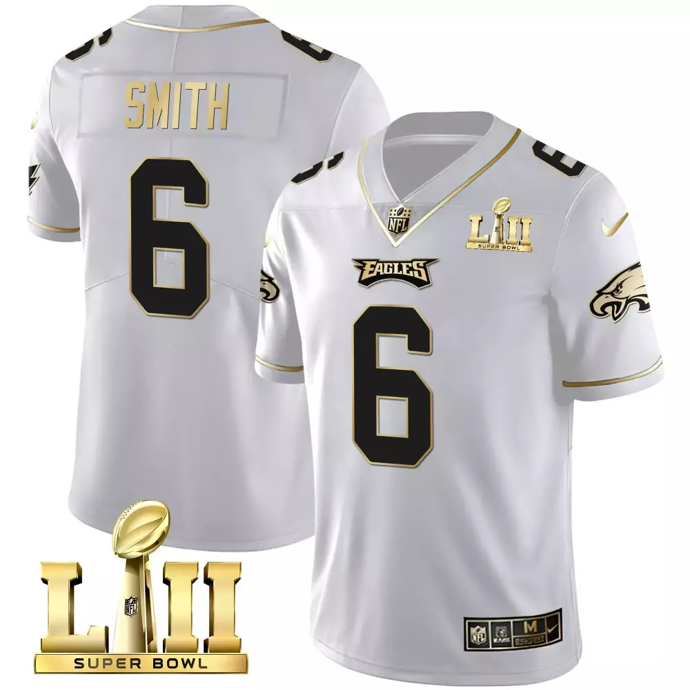 Devonta Smith 6 Eagles Super Bowl Lii White Limited Jersey All Stitched Men'S Style Name Patch