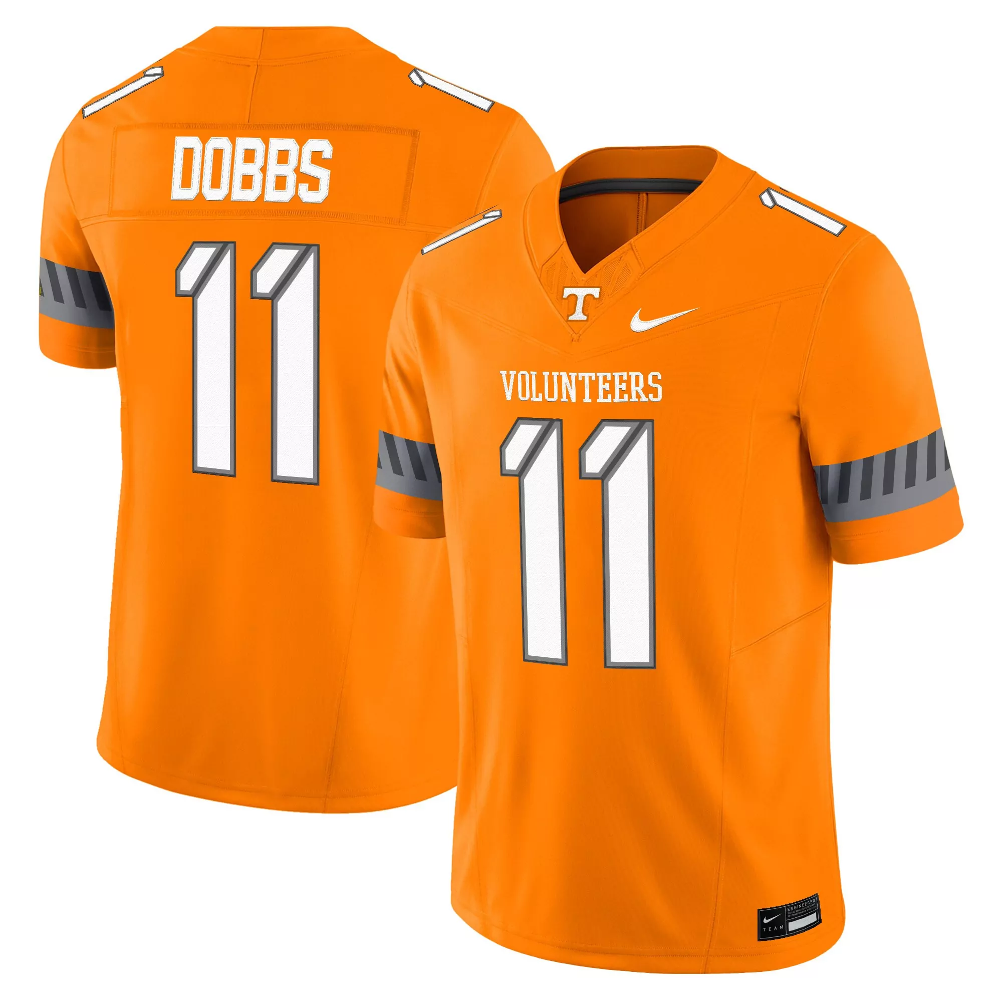 dobbs 11 men s vapor jersey tennessee volunteers 2025 orange stitched embroidered patch
