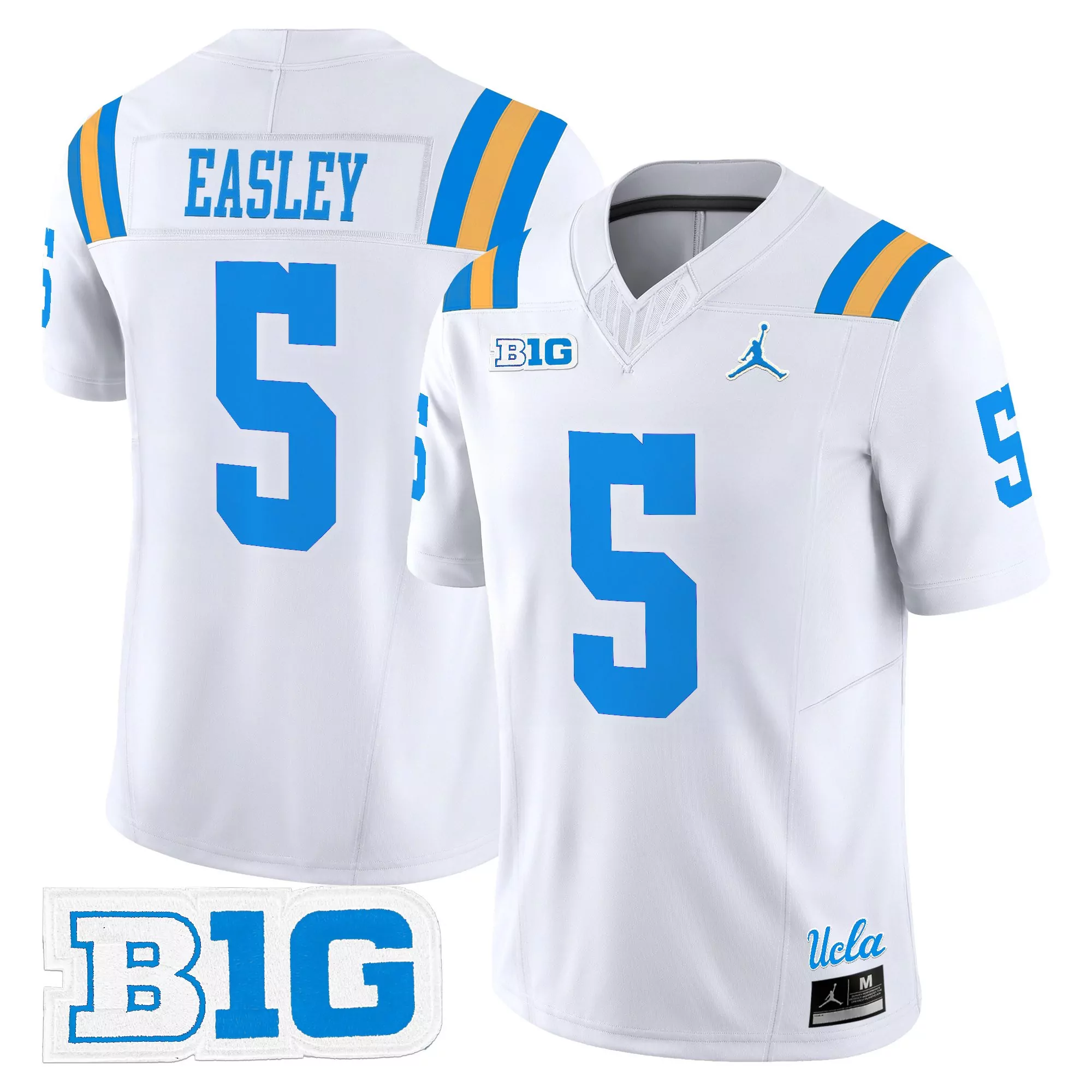 Easley 5 Men'S Ucla Bruins Blue Vapor Jersey All Stitched B1G Patch 2025 Name Patch