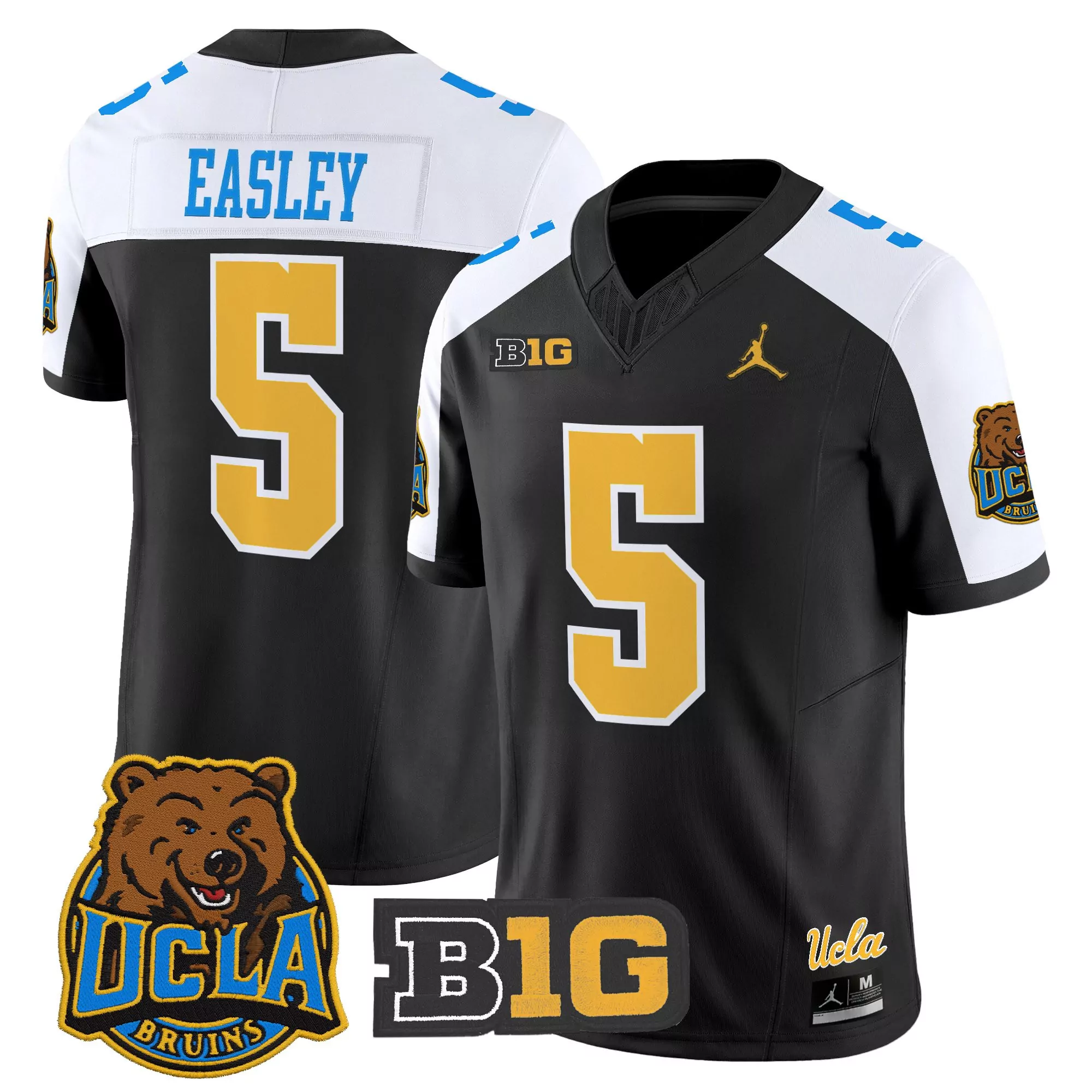 Easley 5 Men'S Ucla Bruins Blue Vapor Jersey All Stitched B1G Patch 2025 Name Patch