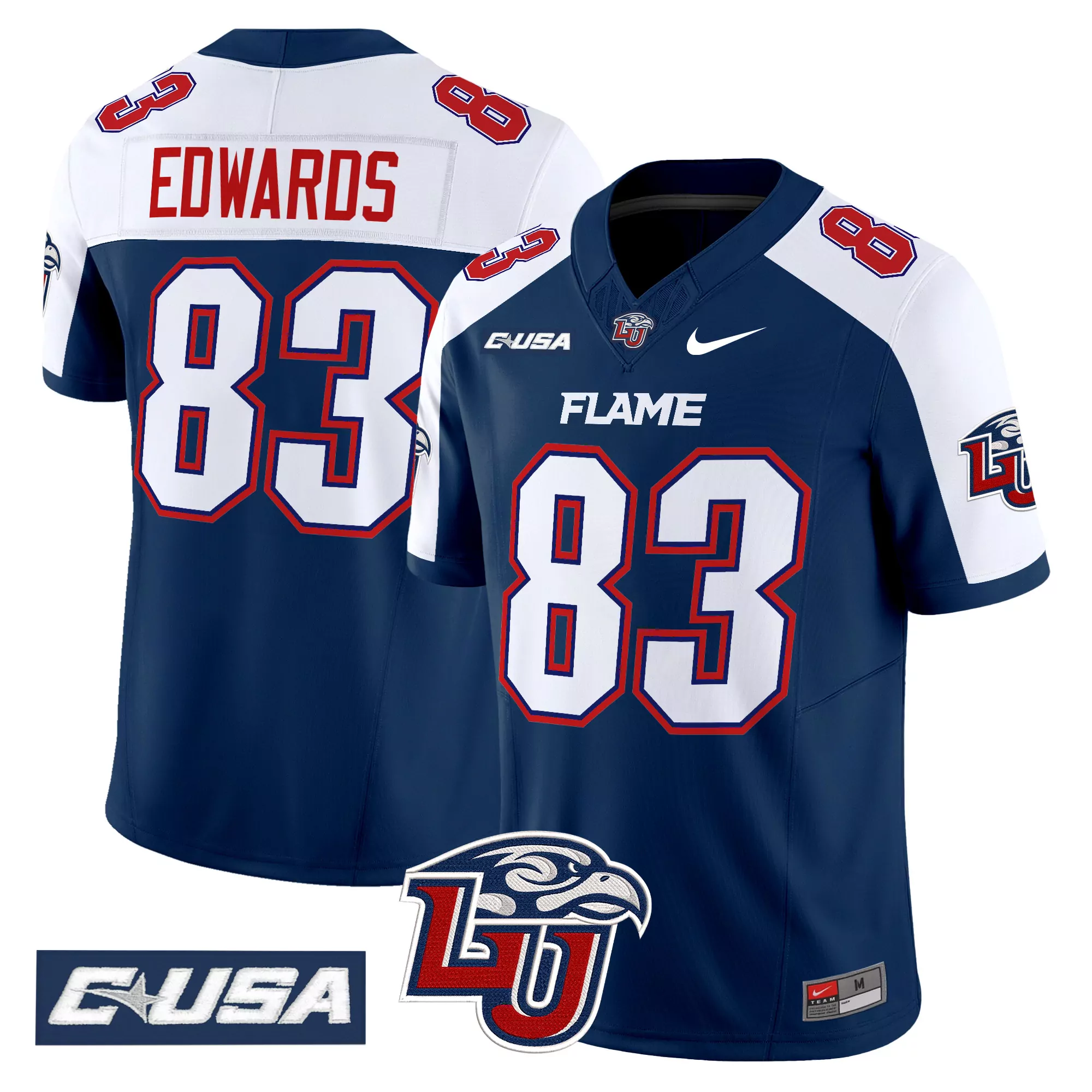 Cooley 20 Men'S Liberty Flames 2024 Navy All Stitched Jersey Name Patch 1