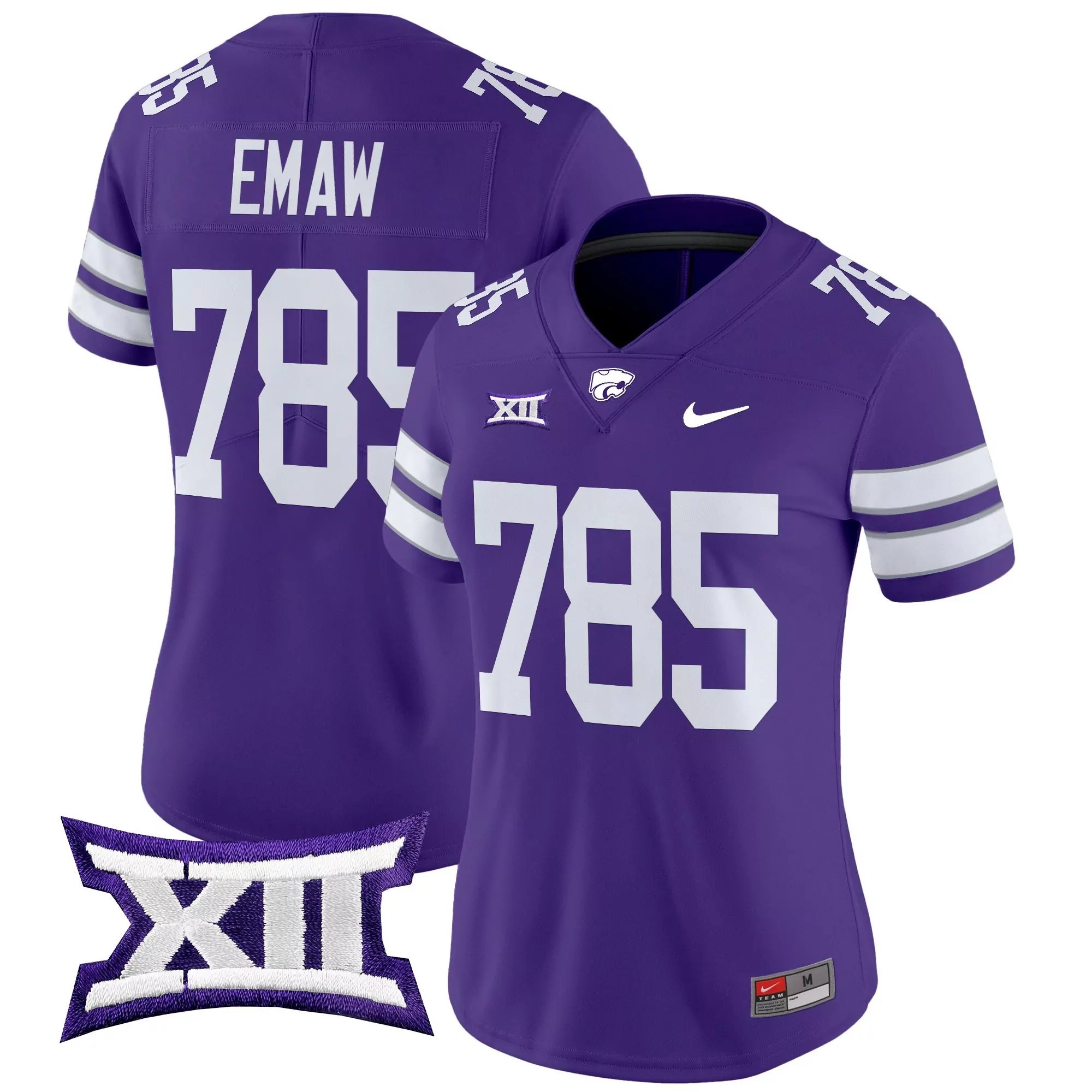 Emaw 785 Women'S Kansas State Wildcats Stitched Jersey Purple 2025 Name Patch