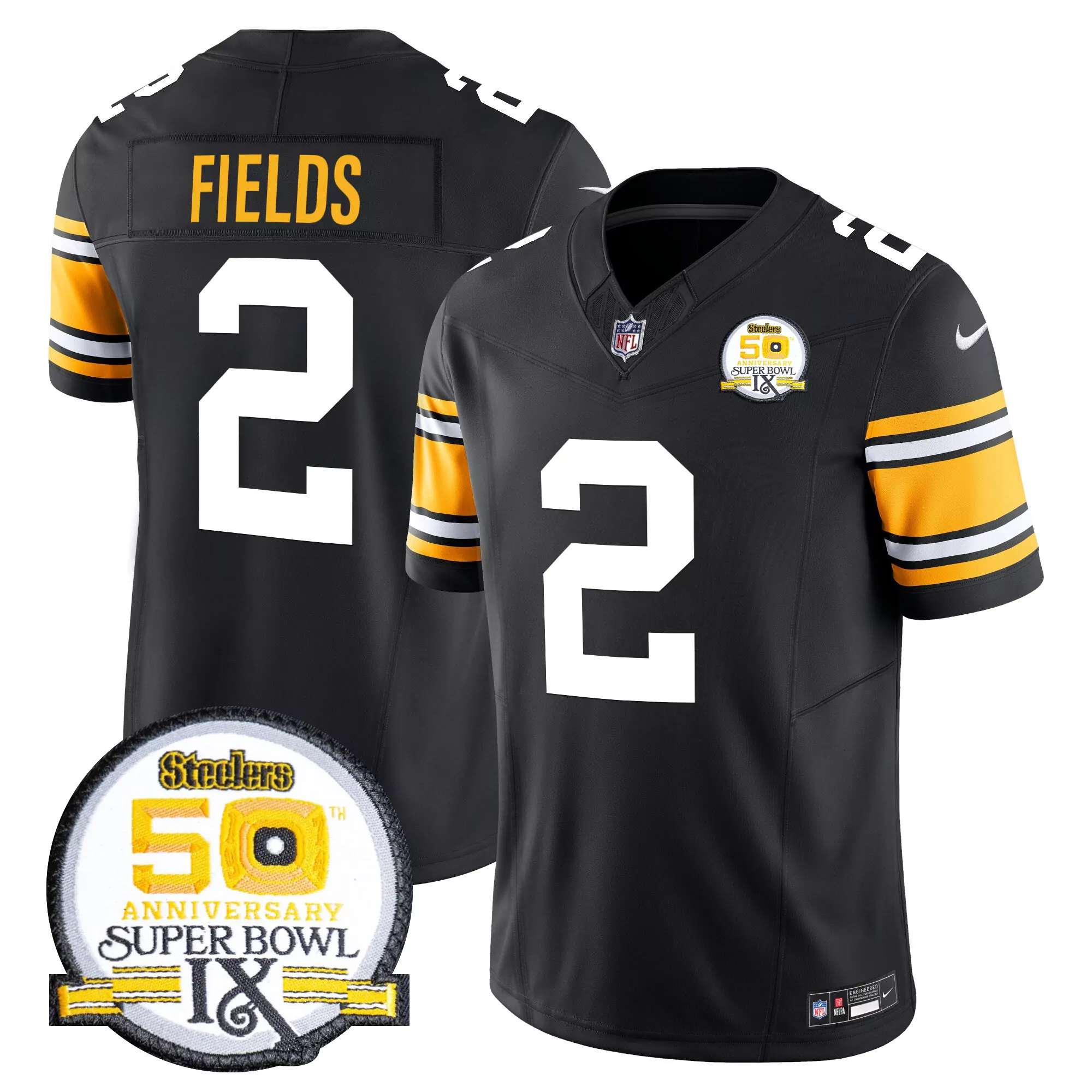 fields 2 men s vapor jersey pittsburgh steelers black 1933 patch limited edition