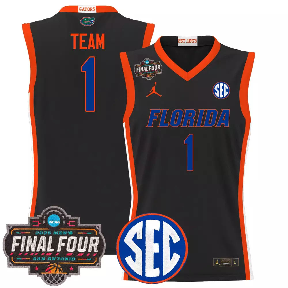 Florida Gators 2025 Black Stitched Jersey | Final Four Team Name Patch | Replica Fan Gear | For Men, Women & Youth
