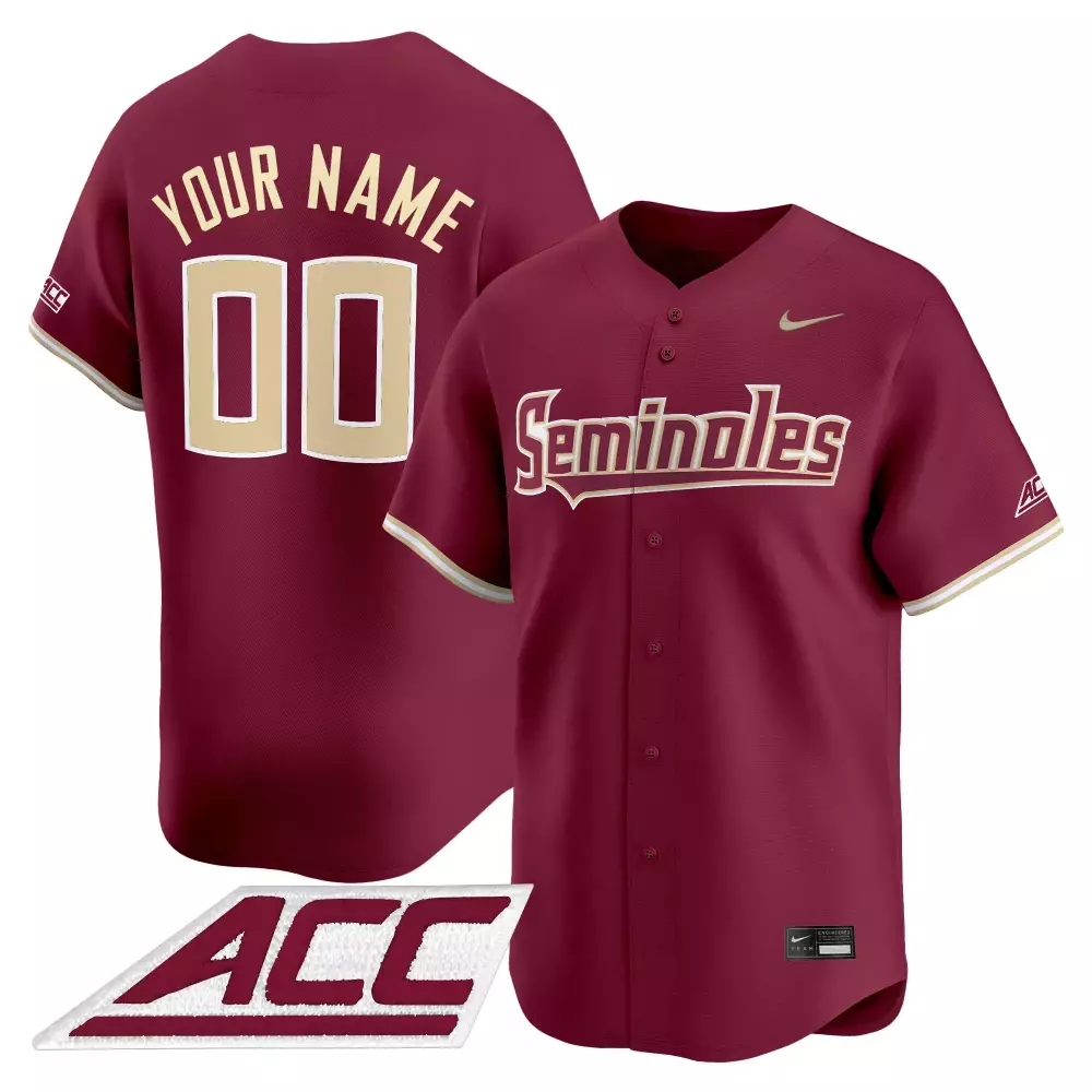 florida state seminoles maroon jersey with seminole scholar patch customizable name number