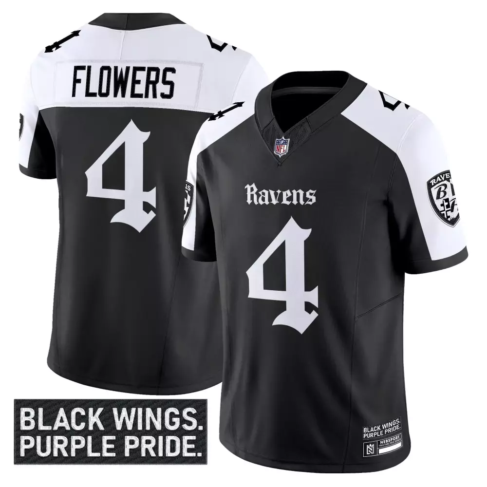 Edwards 35 Baltimore Ravens 2023 Men's Vapor Jersey | All Stitched | Black Maryland Flag Design | For All Fans