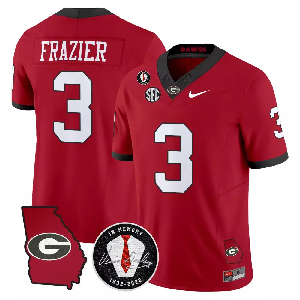 Georgia Bulldogs 1 2023 Long Sleeve White Vapor Jersey | All Stitched Edition | Game Day Outfit | For Men, Women & Youth