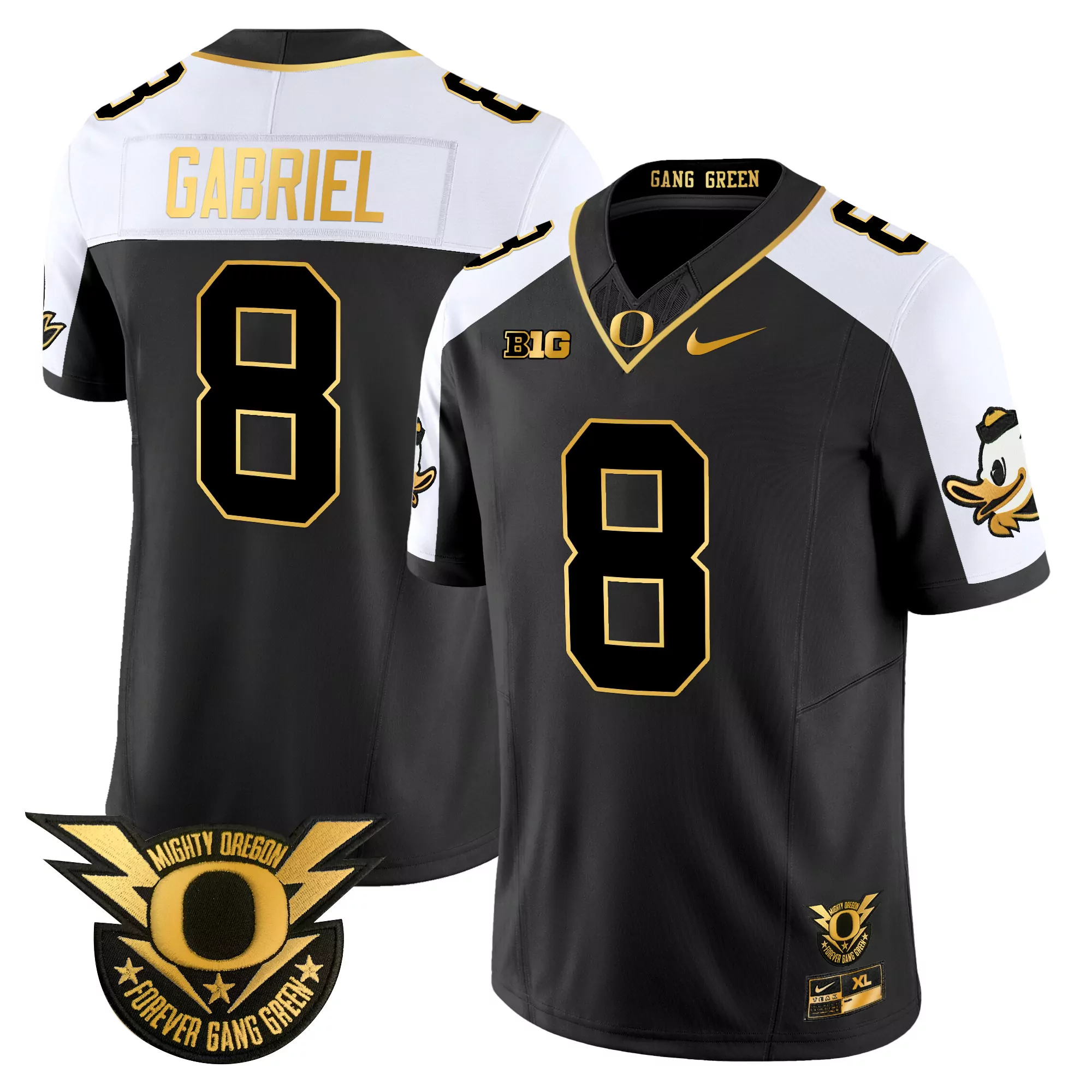 Gabriel 8 Men'S Oregon Ducks Stitched Jersey Gang Green 2024 Black