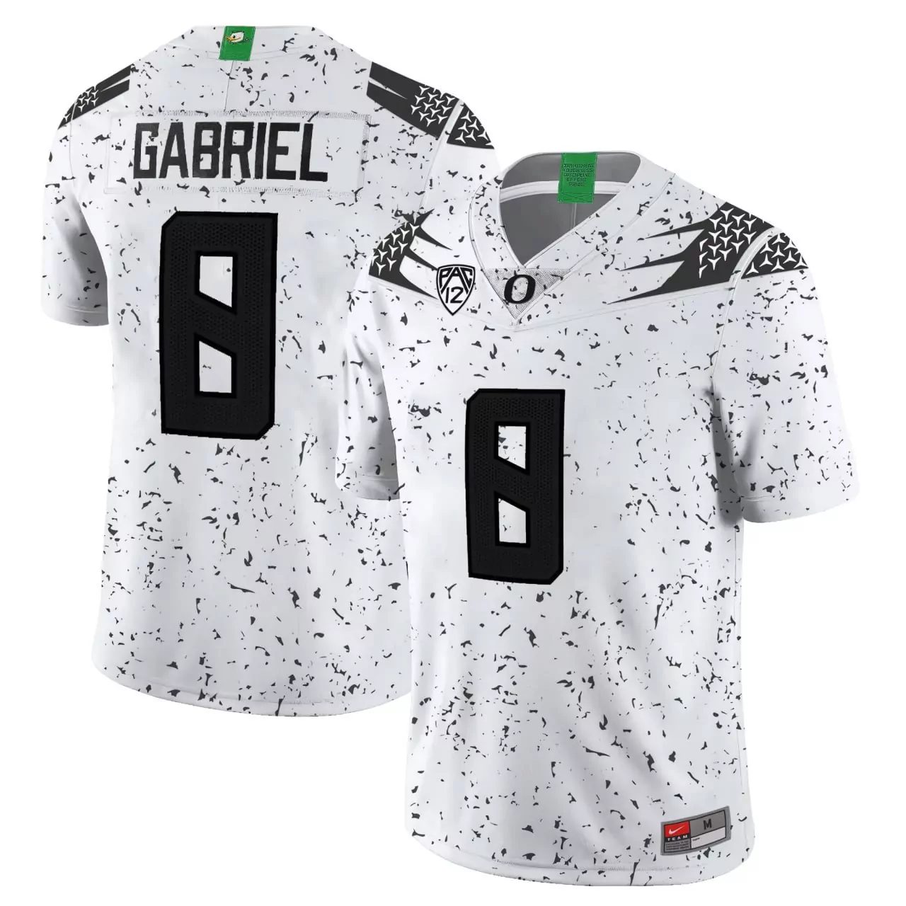 Gabriel 8 Oregon Ducks Youth All Stitched White Jersey Name Patch 2023