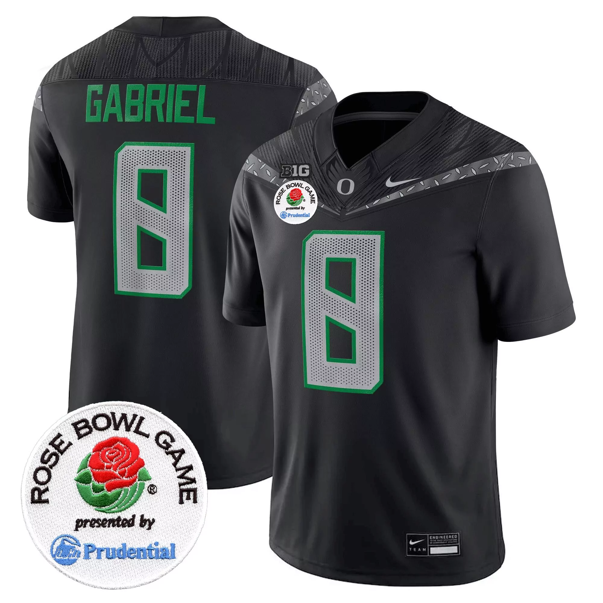 gabriel 8 women s oregon ducks stitched vapor jersey black forever gang green 2024